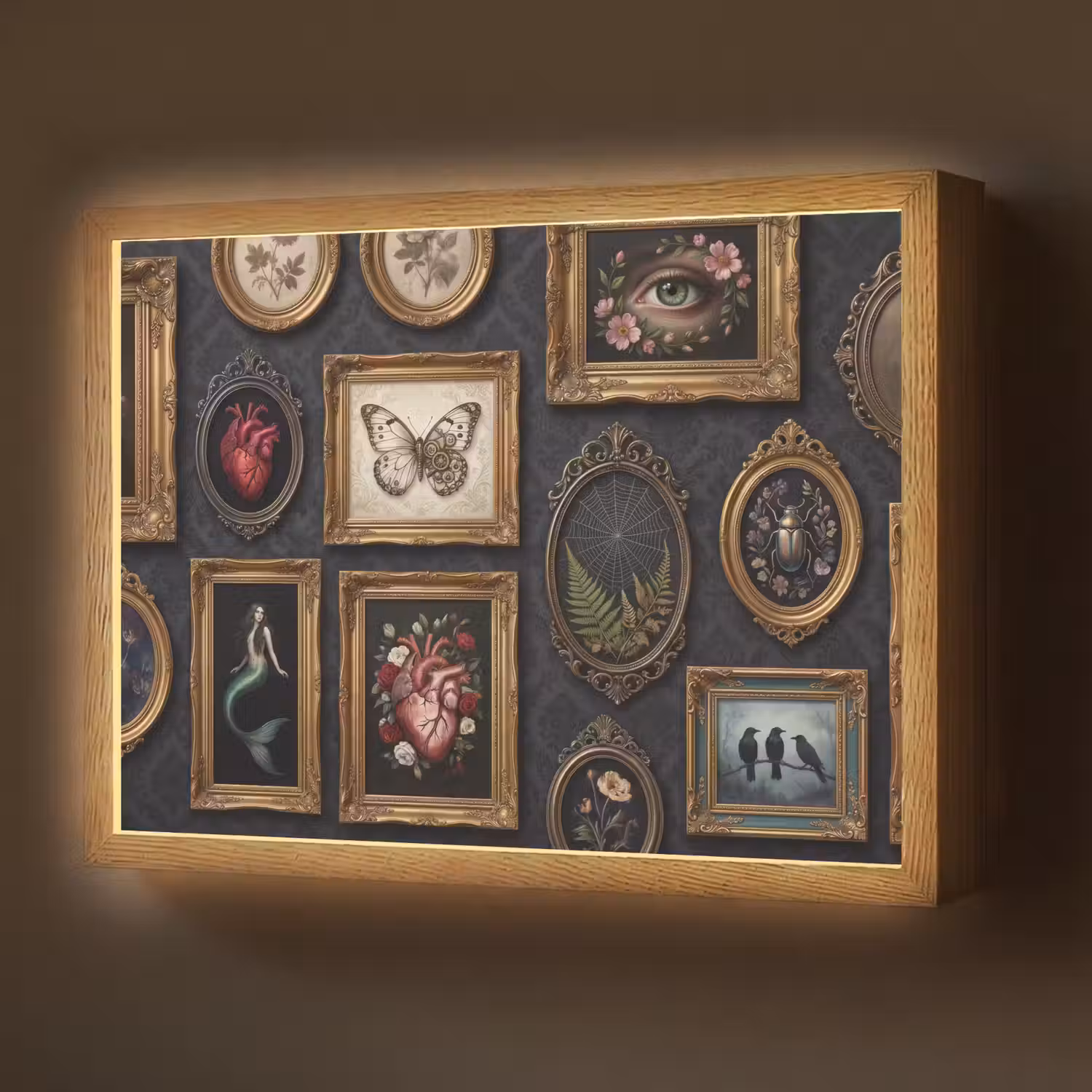 Kunst - Collectie - Vintage - Klassiek - Donker Light Box met batterij (Wandlamp) middel -z3d_website