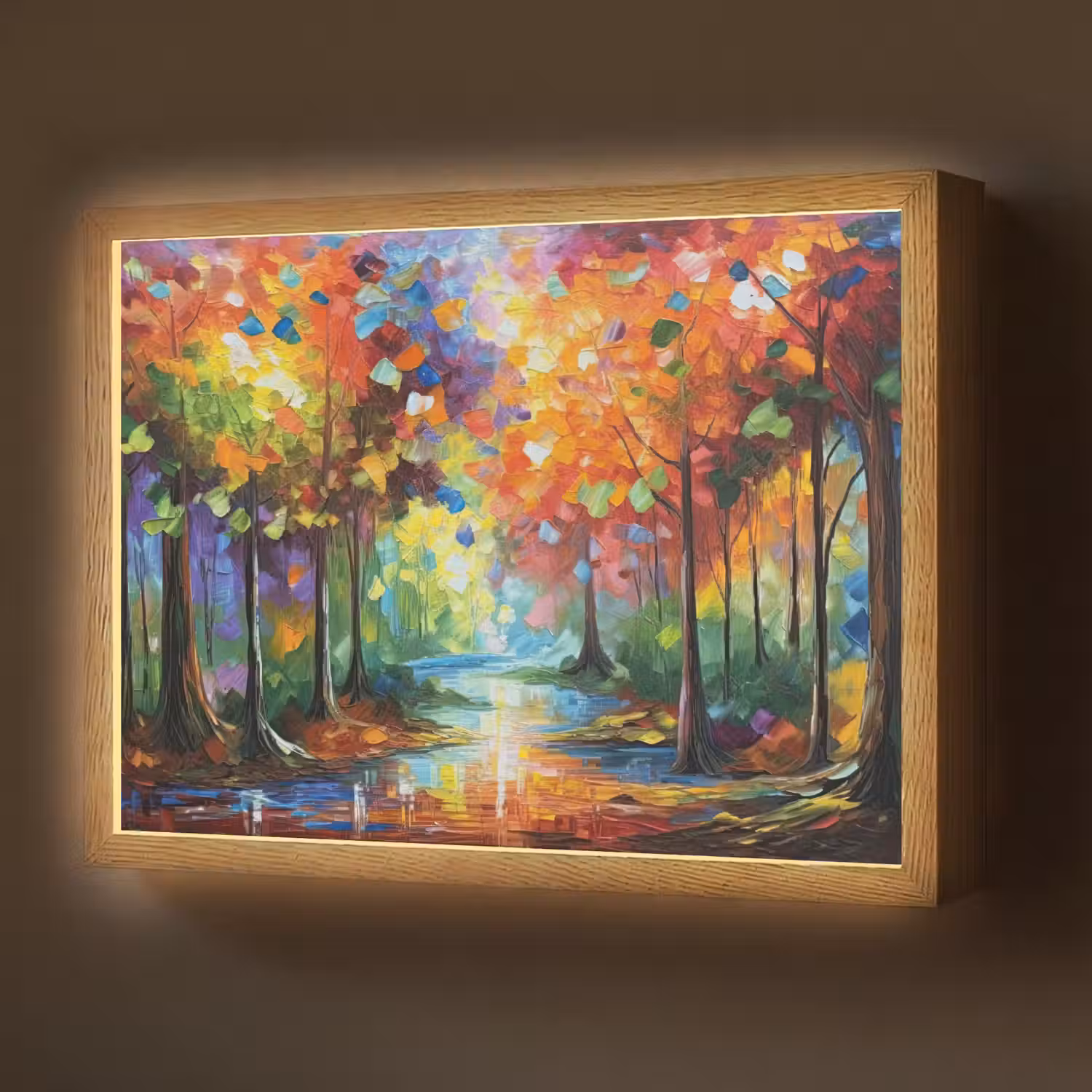 Landschap - Bos - Kleuren - Natuur Light Box met batterij (Wandlamp) middel -z3d_website