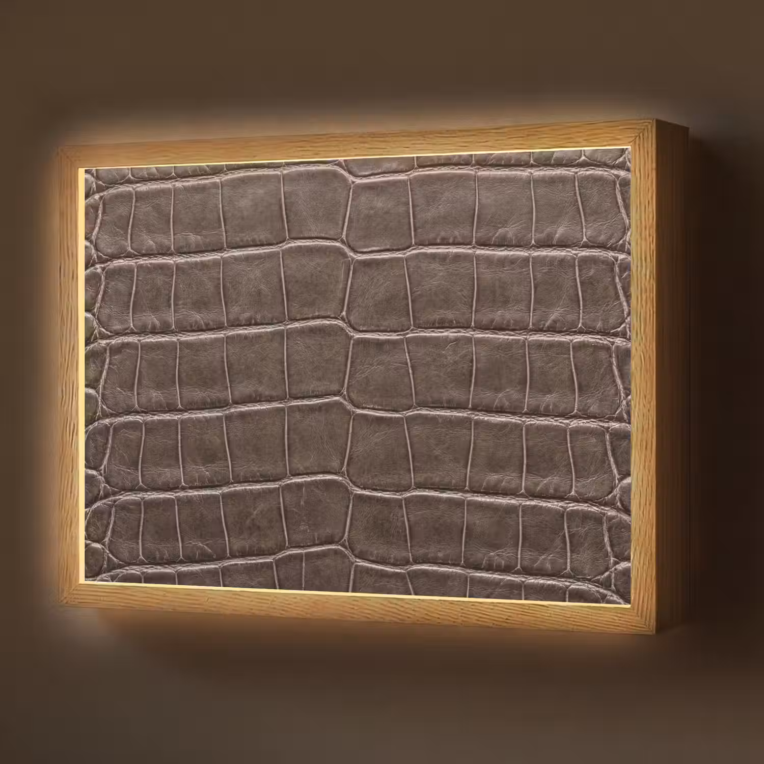 Leer - Krokodil - Mat Light Box met batterij (Wandlamp) middel -z3d_website