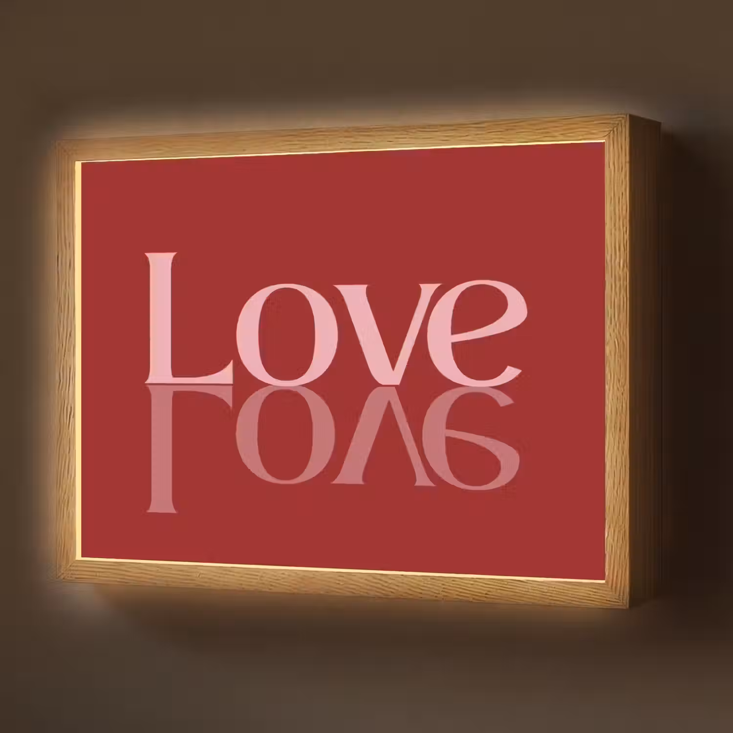 Love - Spiegeling - Rood Light Box met batterij (Wandlamp) middel -z3d_website