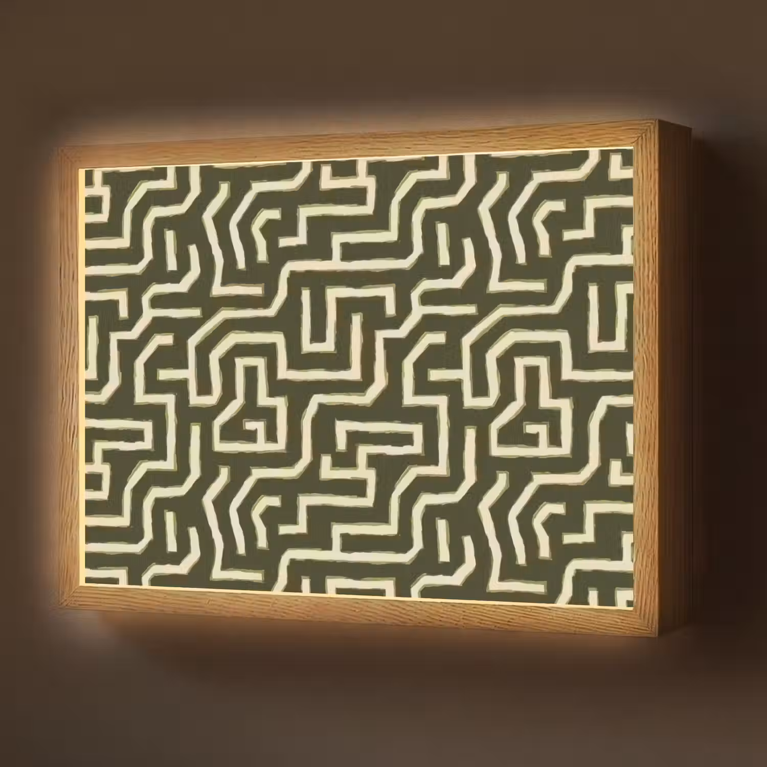 Lijnen - Abstract - Groen Light Box met batterij (Wandlamp) middel 907 -z3d_website