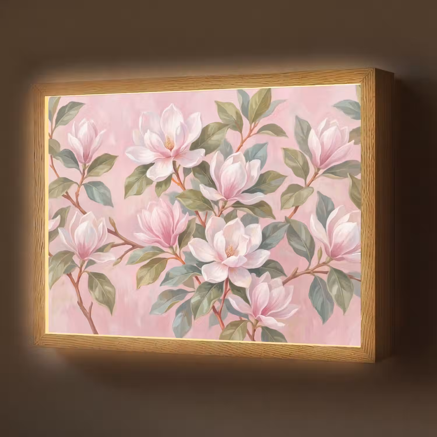 Magnolia's - Patroon - Roze Light Box met batterij (Wandlamp) middel -z3d_website