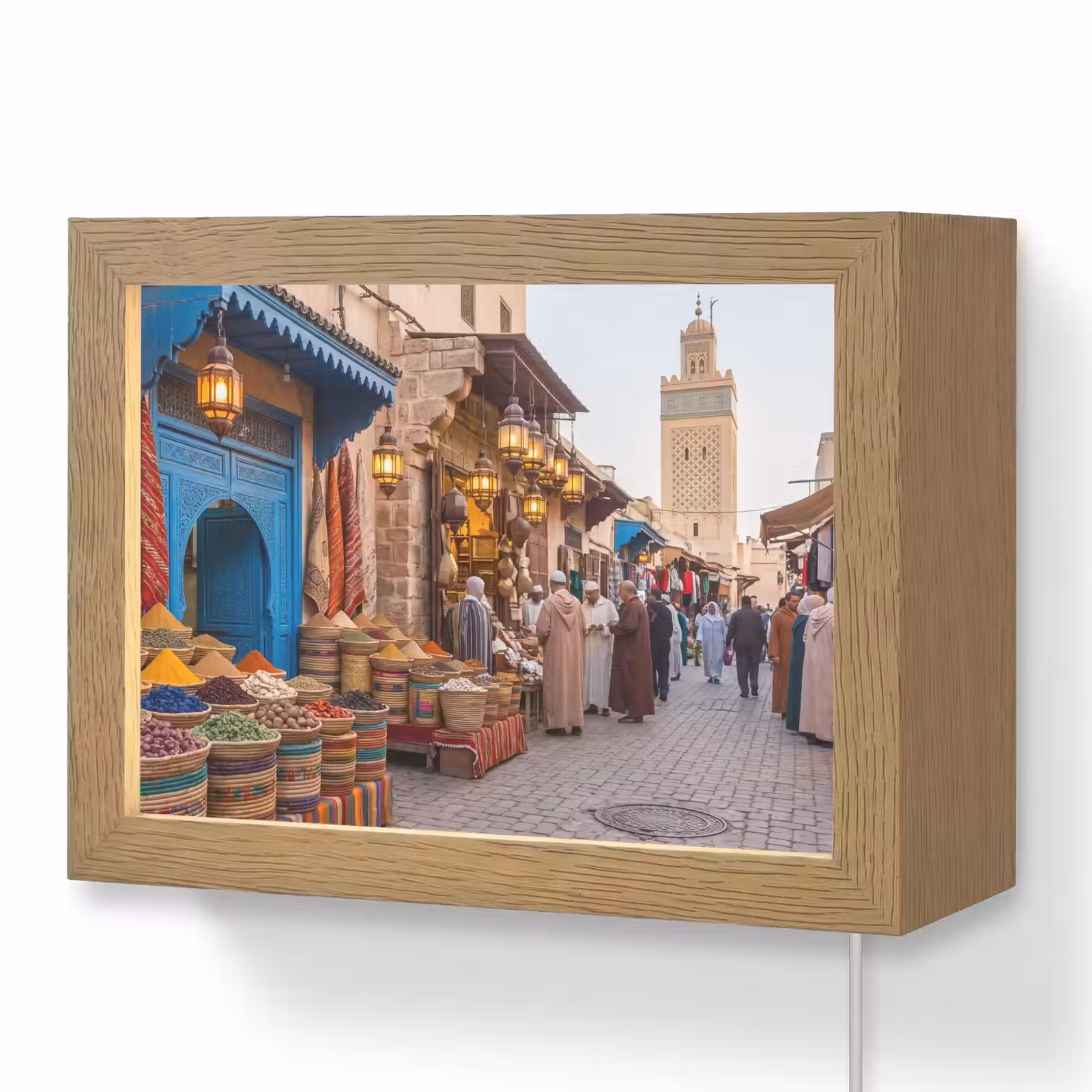 Lightbox - Wandleuchte - Markt – Orientalisch – Farbenfroh - Markt - Oosters - Kleurrijk Light Box met kabel (Wandlamp) klein