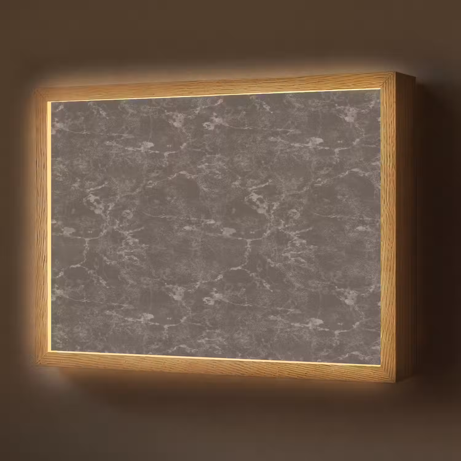 Marmer - Aders - Bruin Light Box met batterij (Wandlamp) middel 907 -z3d_website