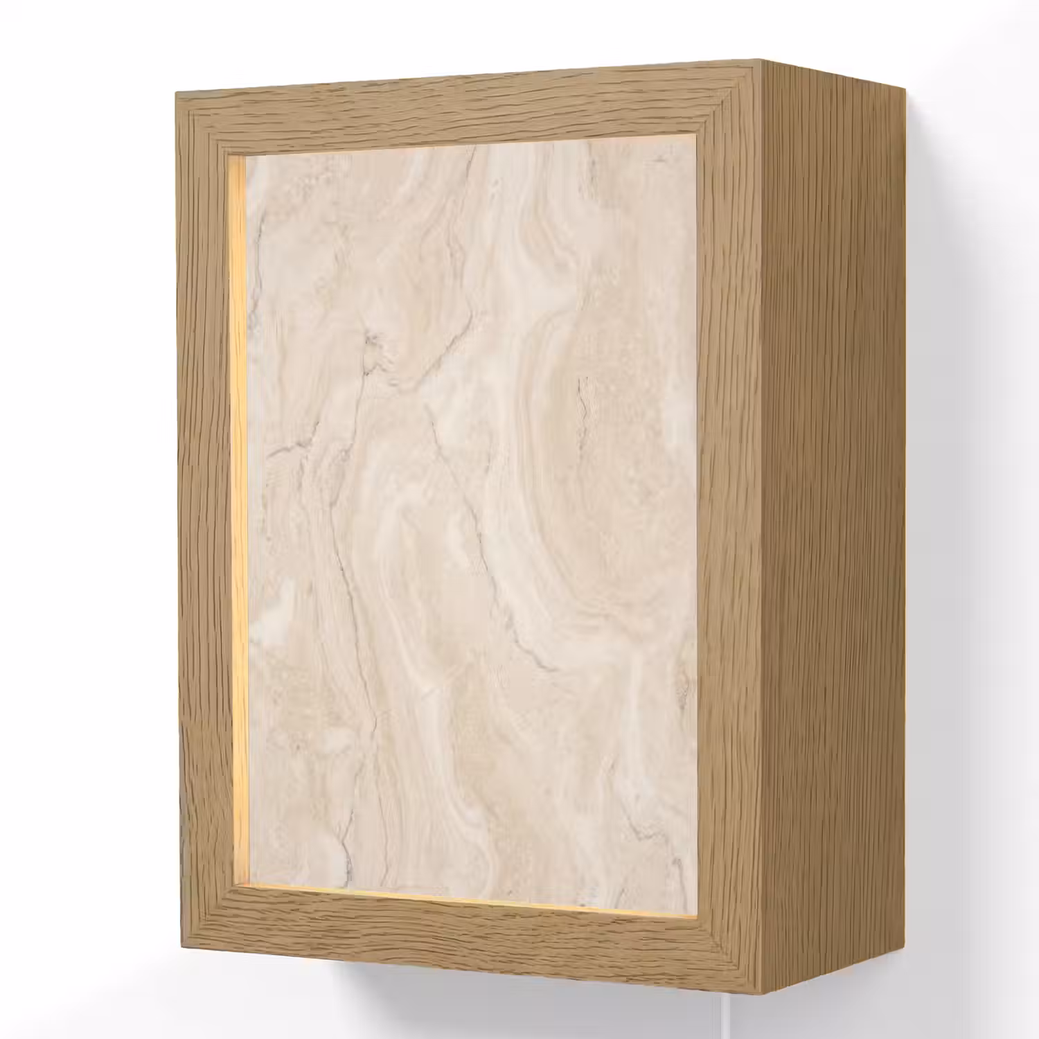 Marmer - Patroon - Beige - Steen - Abstract Light Box met kabel (Wandlamp) klein -3d