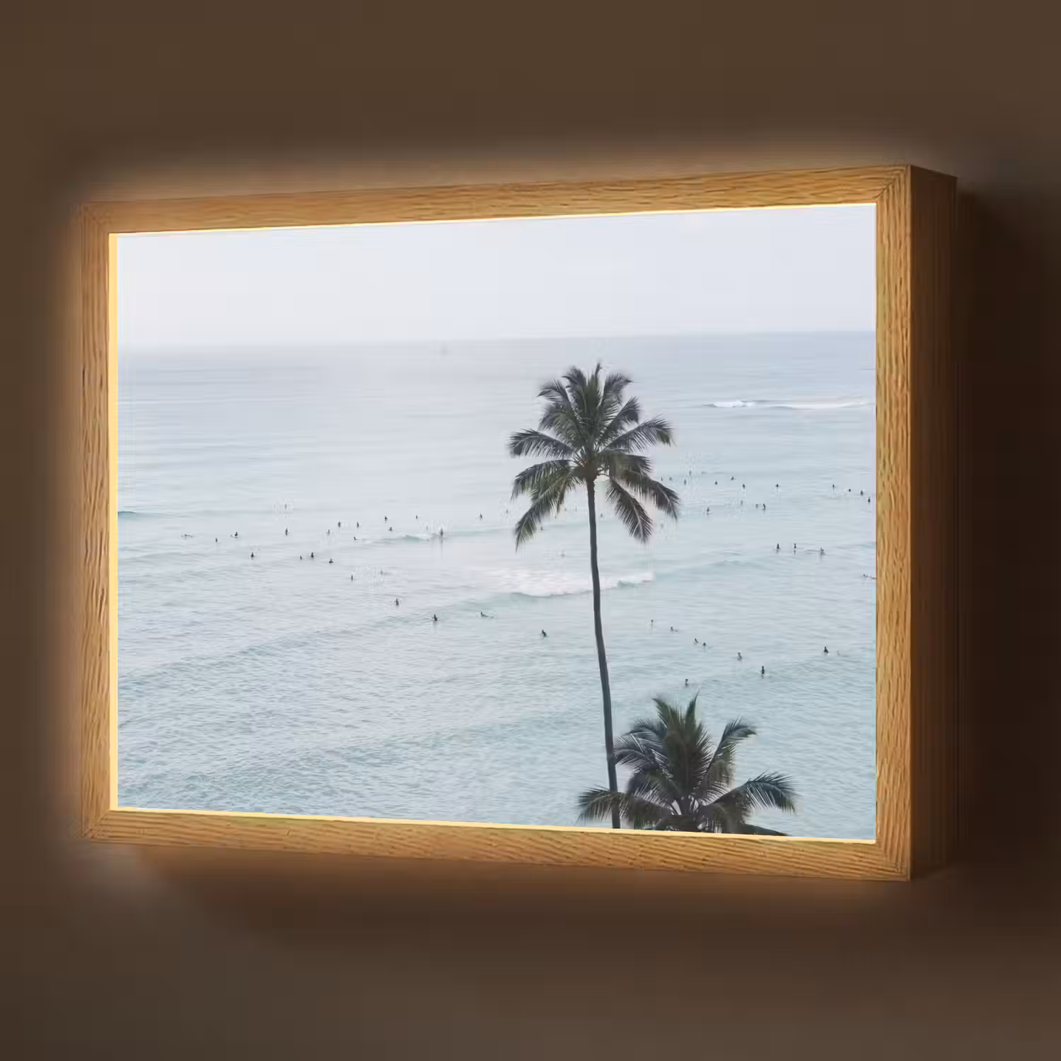 Oceaan - Palmbomen - Surfers Light Box met batterij (Wandlamp) middel -z3d_website