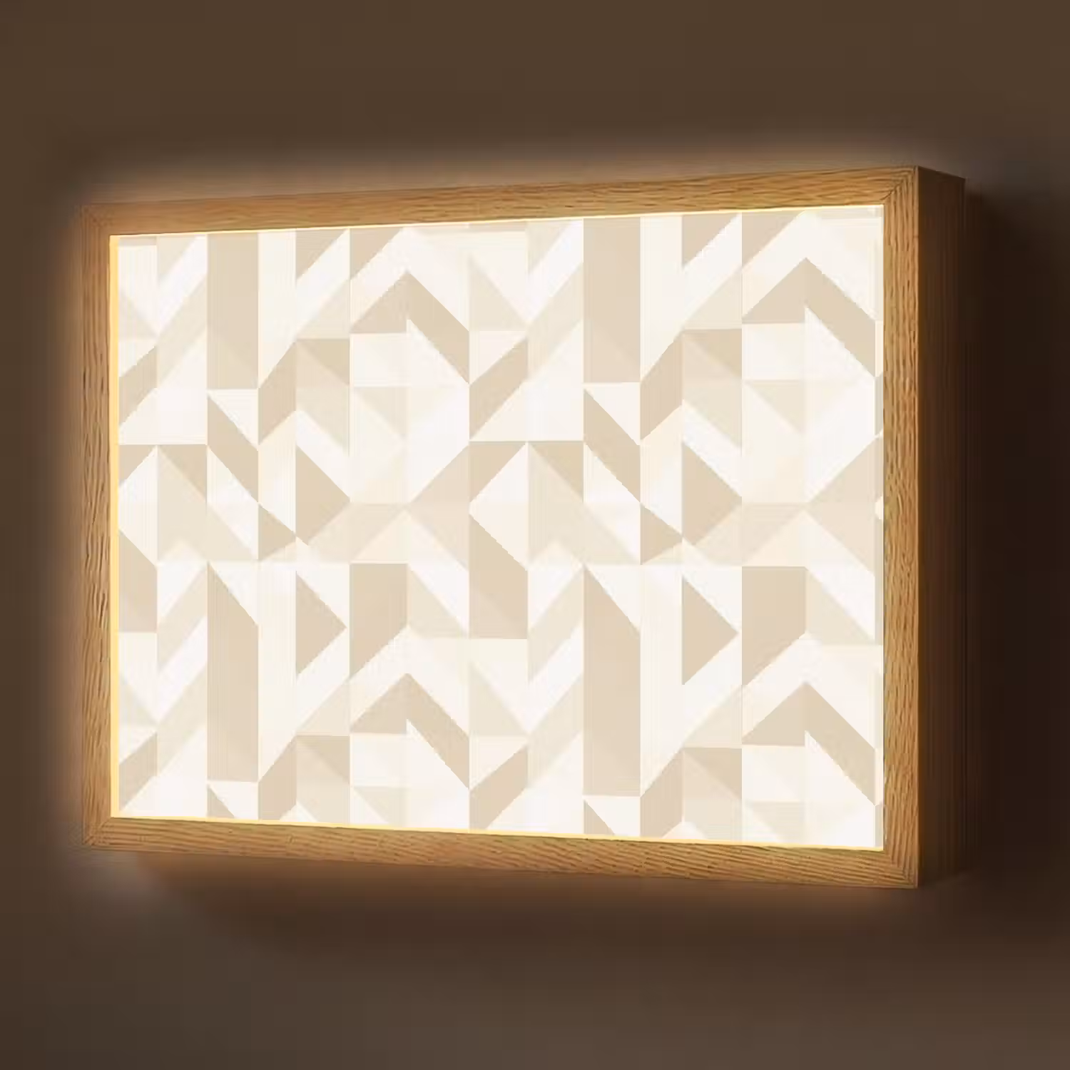 Modern - Abstract - Beige Light Box met batterij (Wandlamp) middel 907 -z3d_website