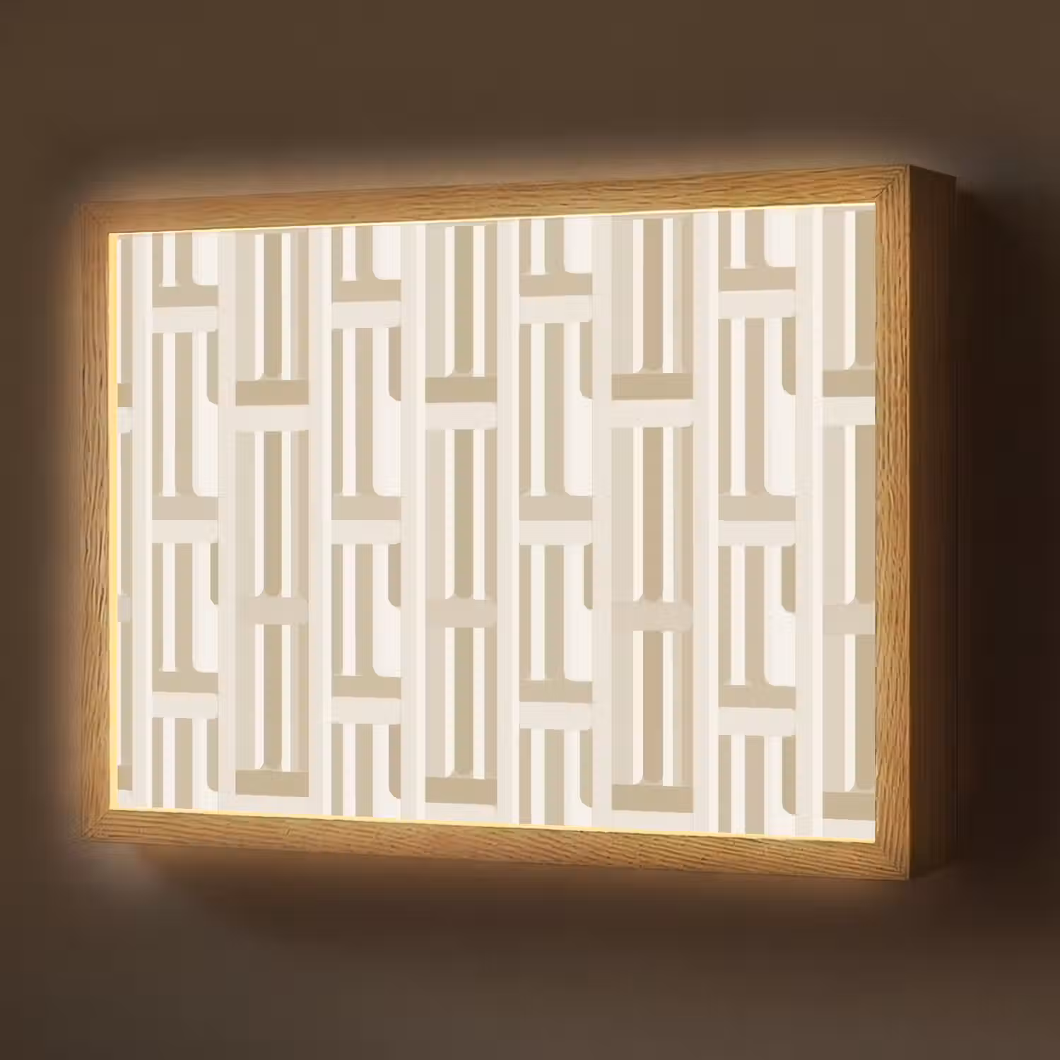 Modern - Geometrisch - Beige Light Box met batterij (Wandlamp) middel 907 -z3d_website