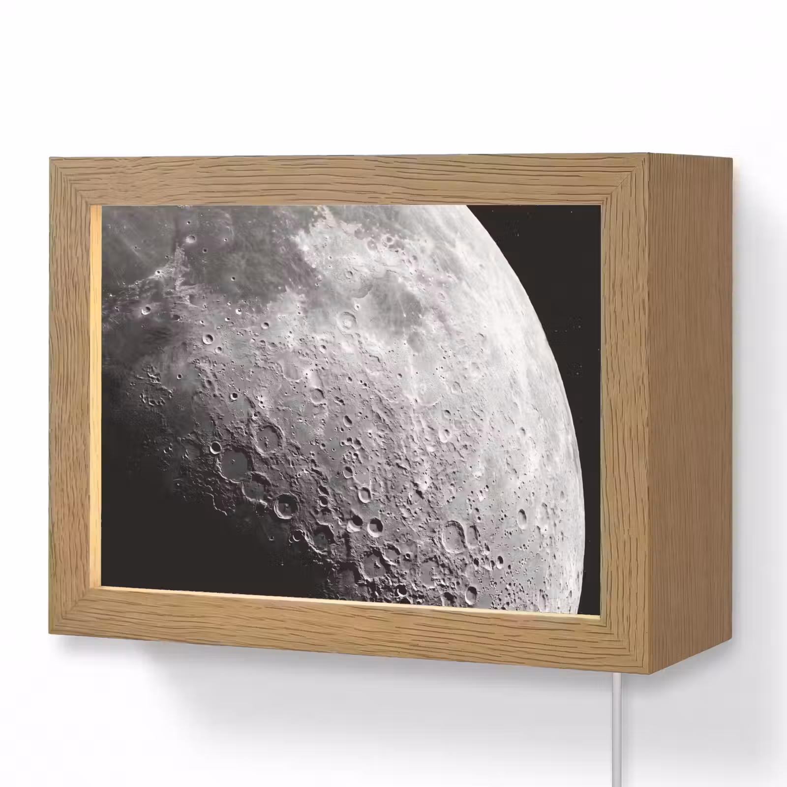Lightbox - Wandleuchte - Mond – Krater – Weltraum - Maan - Kraters - Ruimte Light Box met kabel (Wandlamp) klein