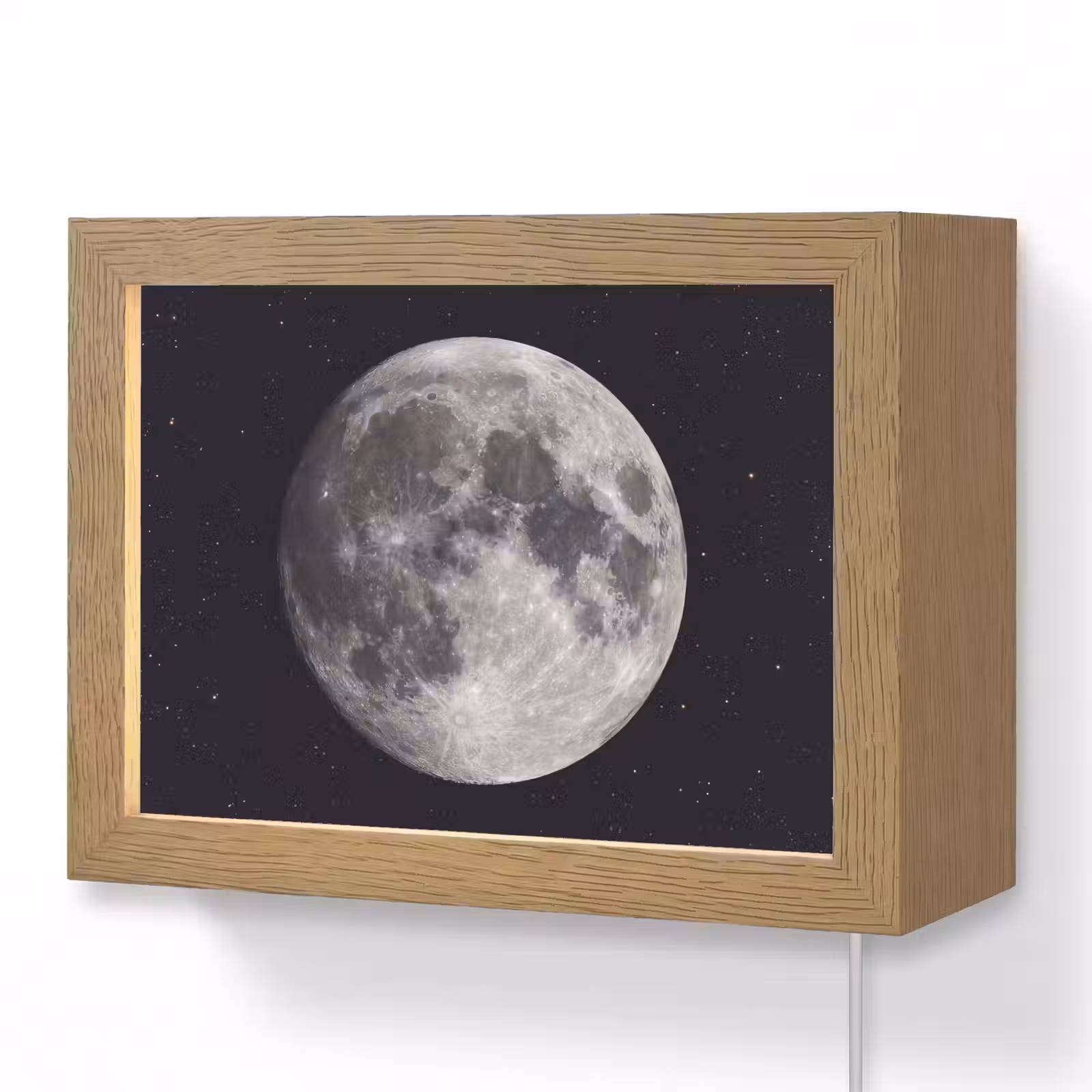 Lightbox - Wandleuchte - Mond – Sterne – Weltraum - Maan - Sterren - Ruimte Light Box met kabel (Wandlamp) klein