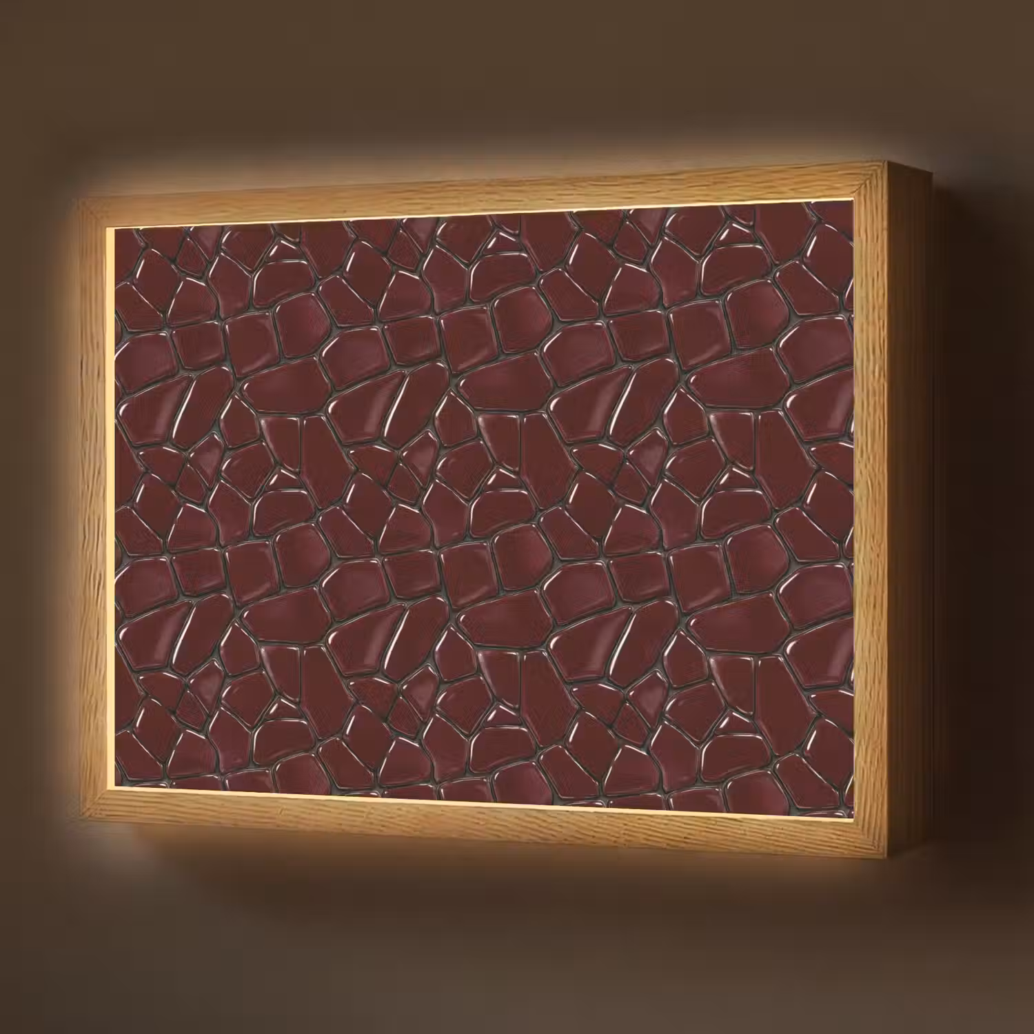 Mozaïek - Tegel - Bordeauxrood Light Box met batterij (Wandlamp) middel 907 -z3d_website