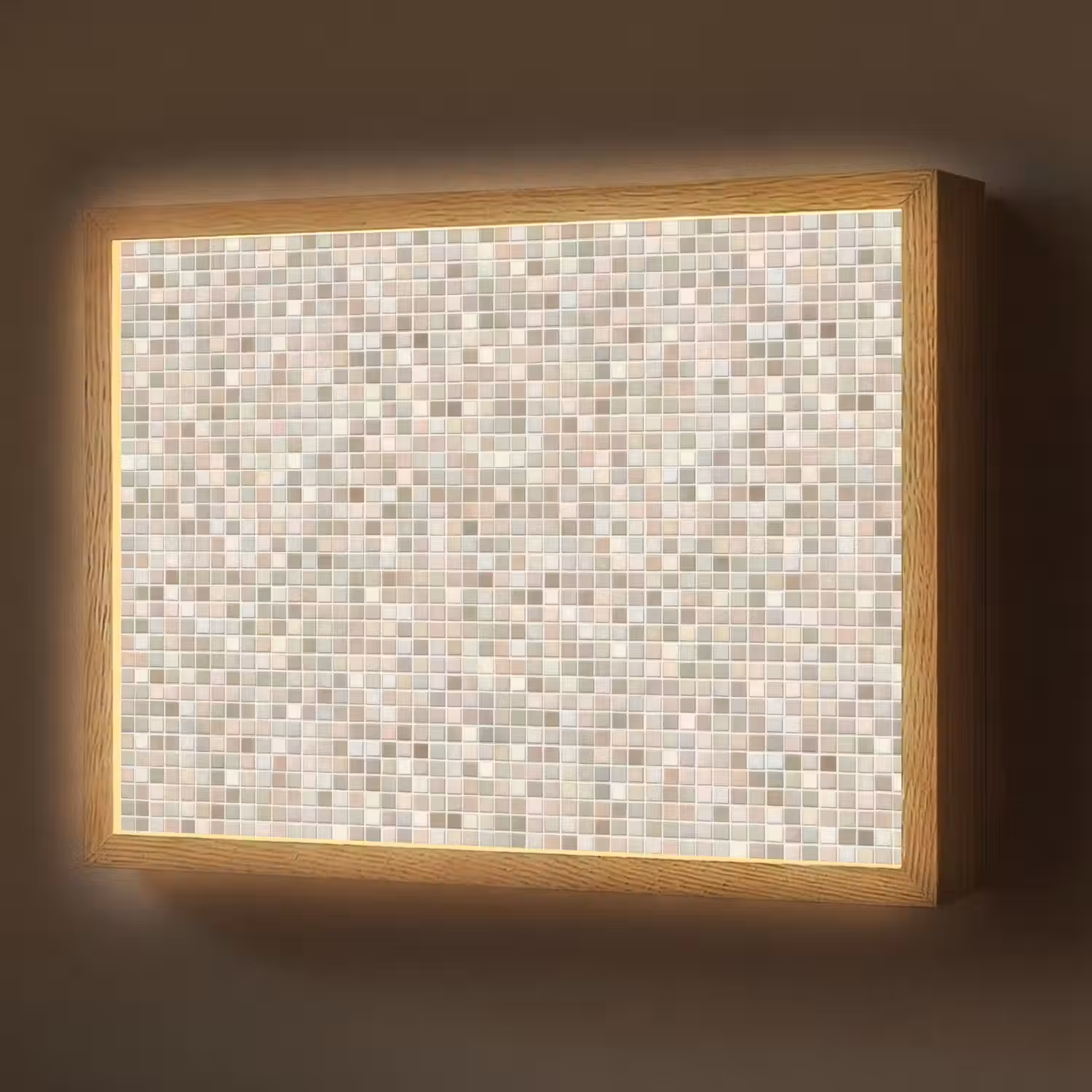 Mozaïek - Patroon- Taupe Light Box met batterij (Wandlamp) middel 907 -z3d_website