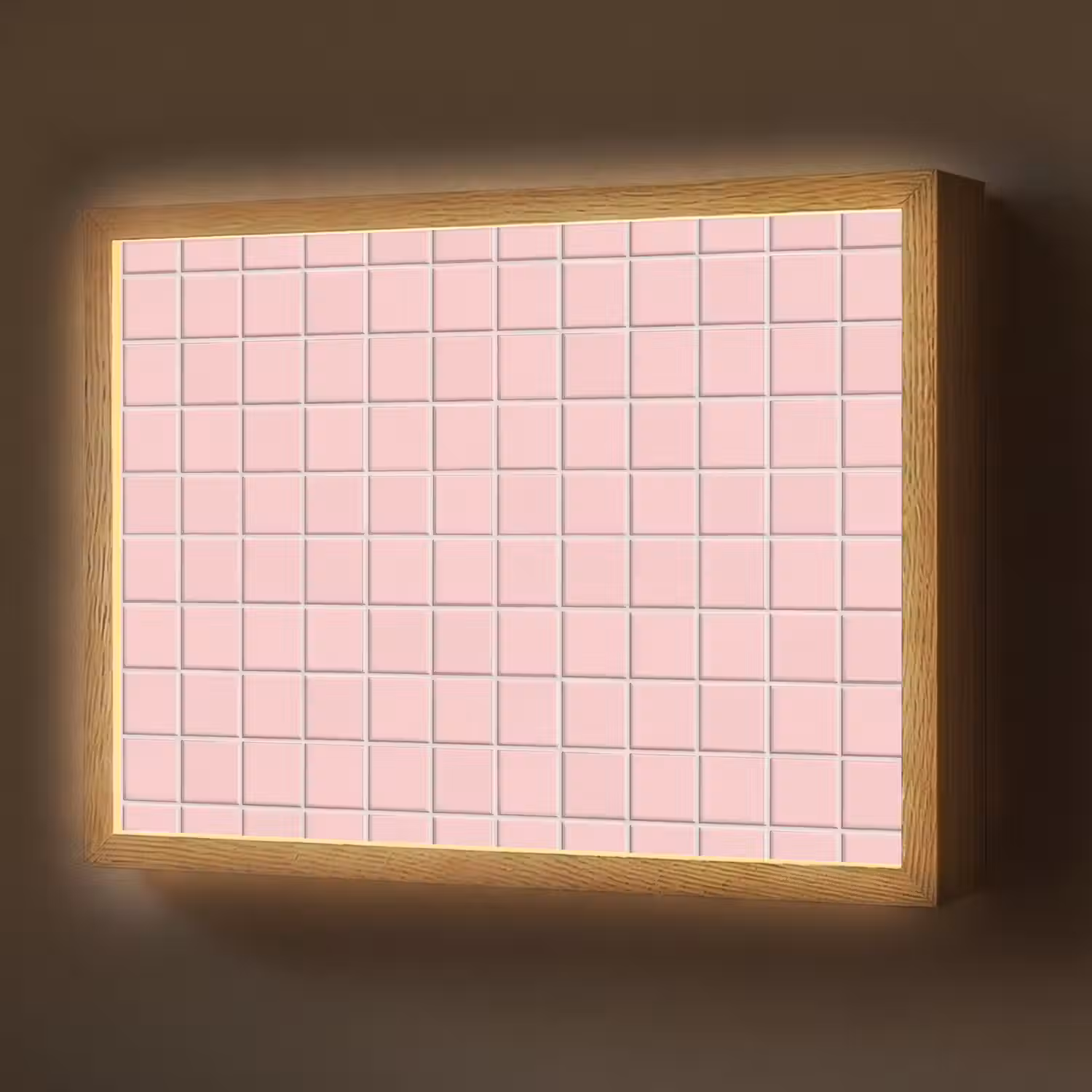 Patroon - Tegel - Pastelroze Light Box met batterij (Wandlamp) middel 907 -z3d_website
