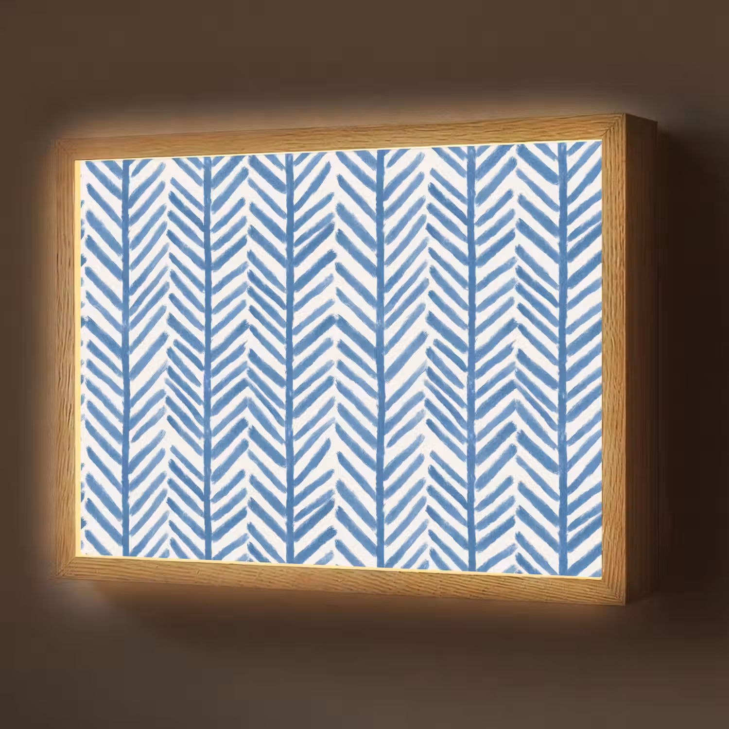 Patroon - Streep - Blauw Light Box met batterij (Wandlamp) middel 907 -z3d_website
