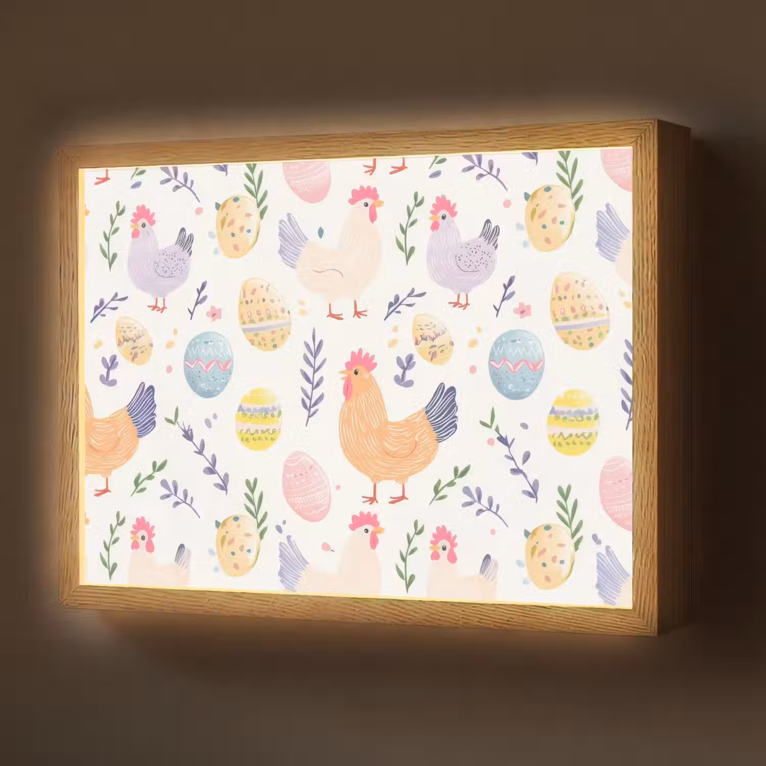 Patroon - Kip - Paaseieren Light Box met batterij (Wandlamp) middel -z3d_website
