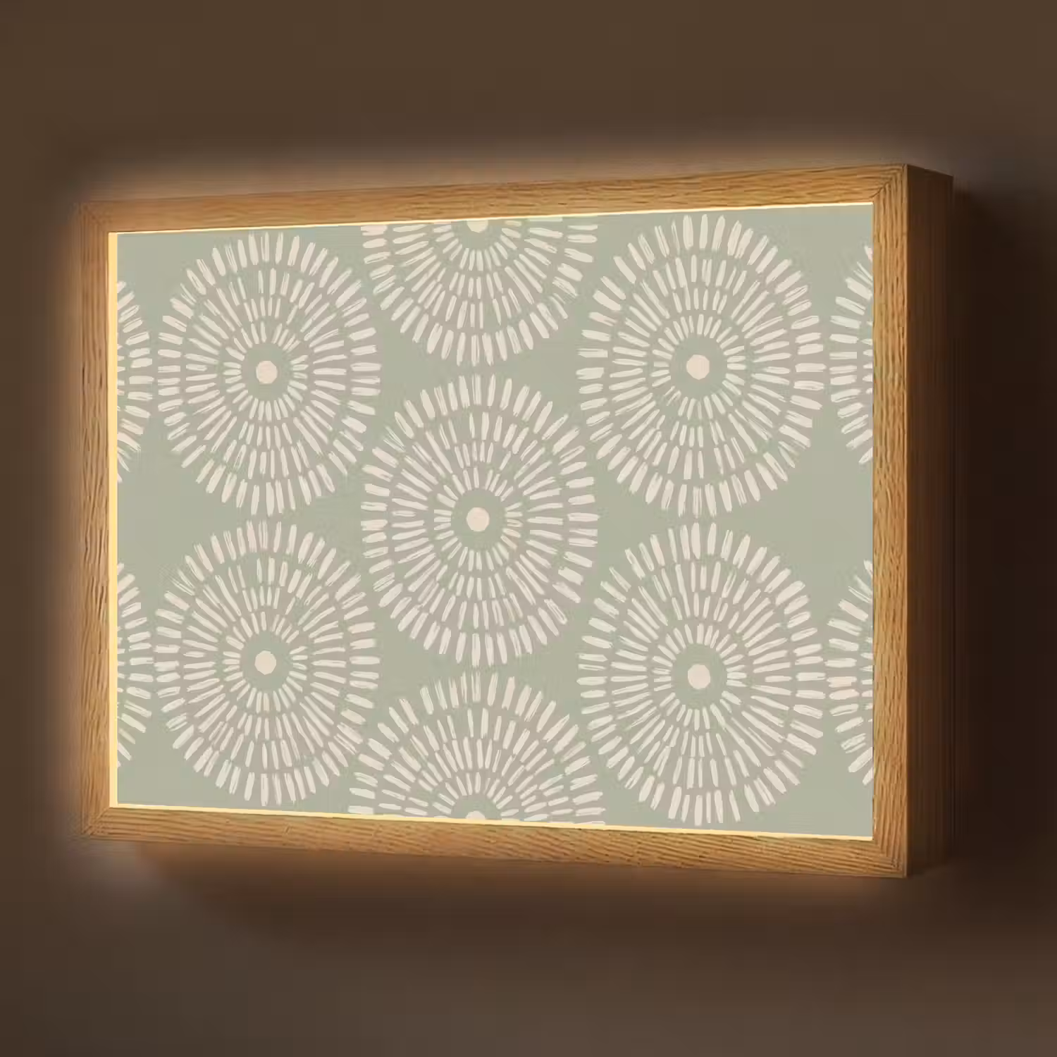 Patroon - Cirkels - Abstract - Modern - Groen Light Box met batterij (Wandlamp) middel -z3d_website
