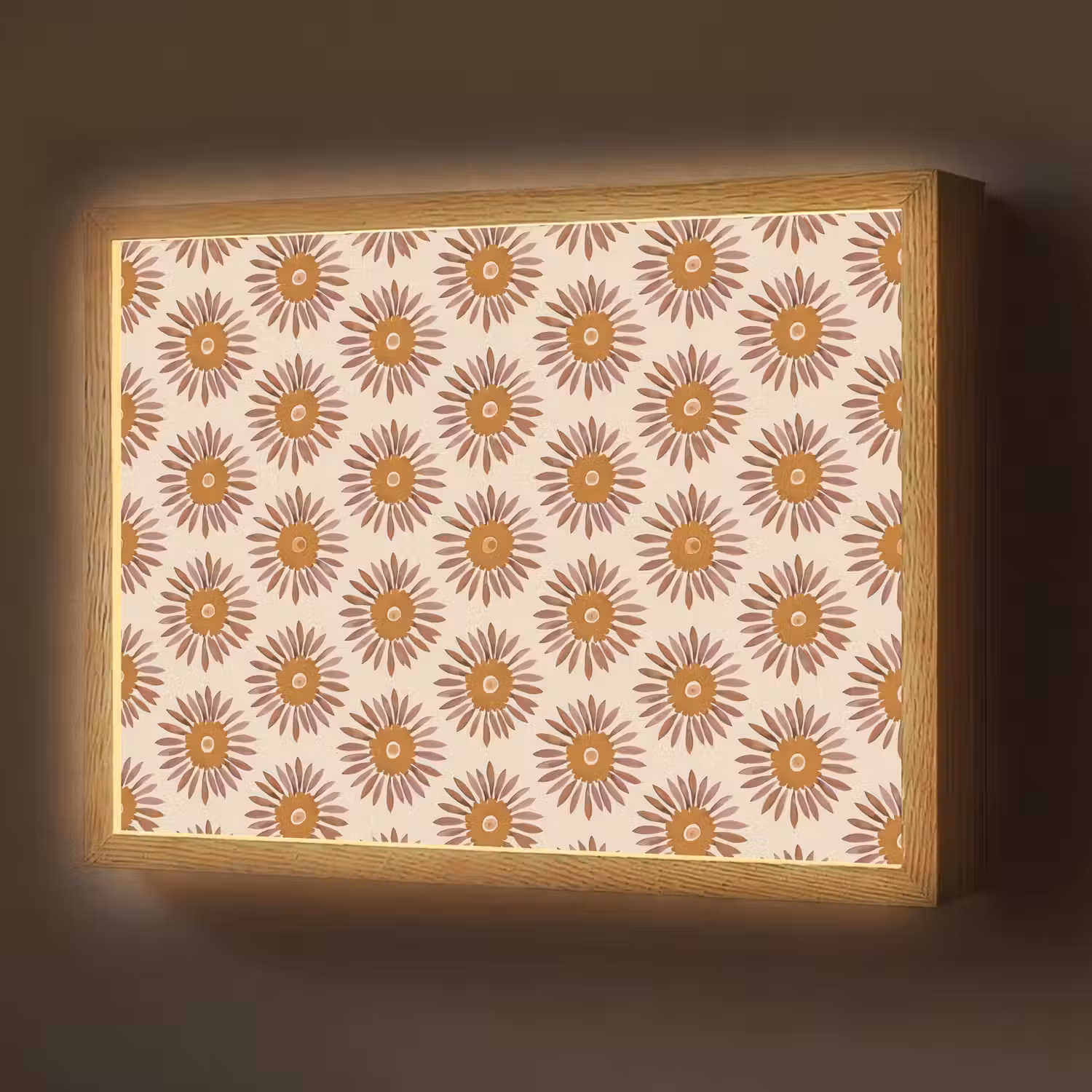 Patroon - Retro - Bruin Light Box met batterij (Wandlamp) middel 907 -z3d_website