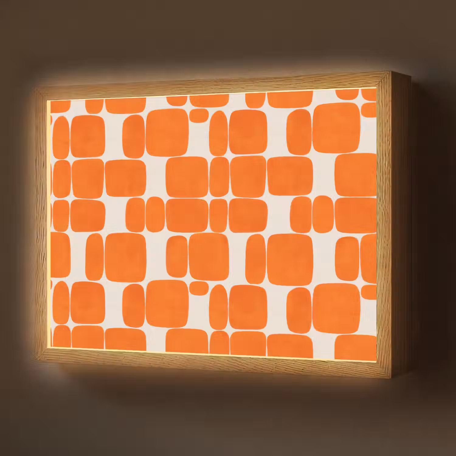 Patroon - Retro - Oranje Light Box met batterij (Wandlamp) middel 907 -z3d_website