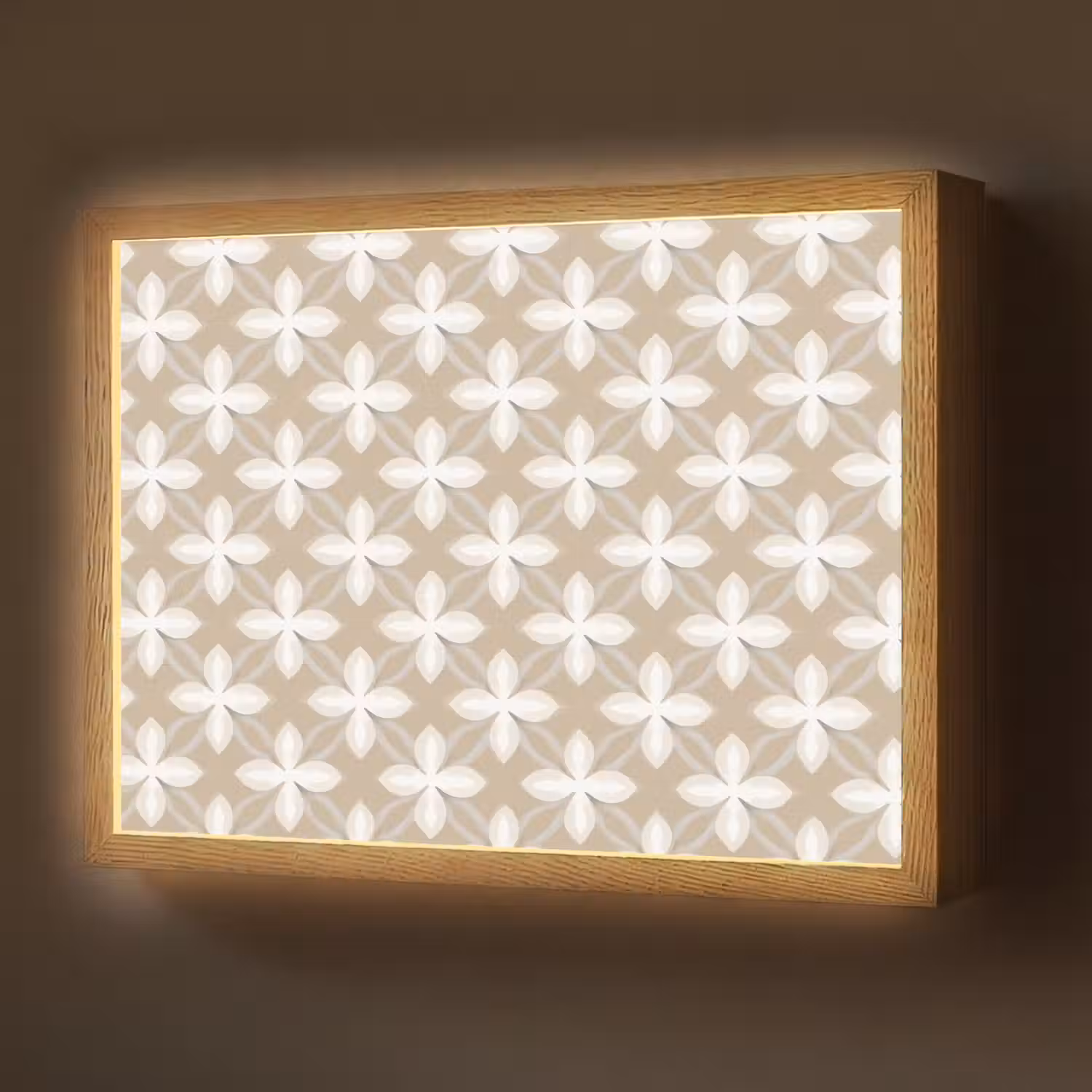 Patroon - Symmetrisch - Beige Light Box met batterij (Wandlamp) middel 907 -z3d_website