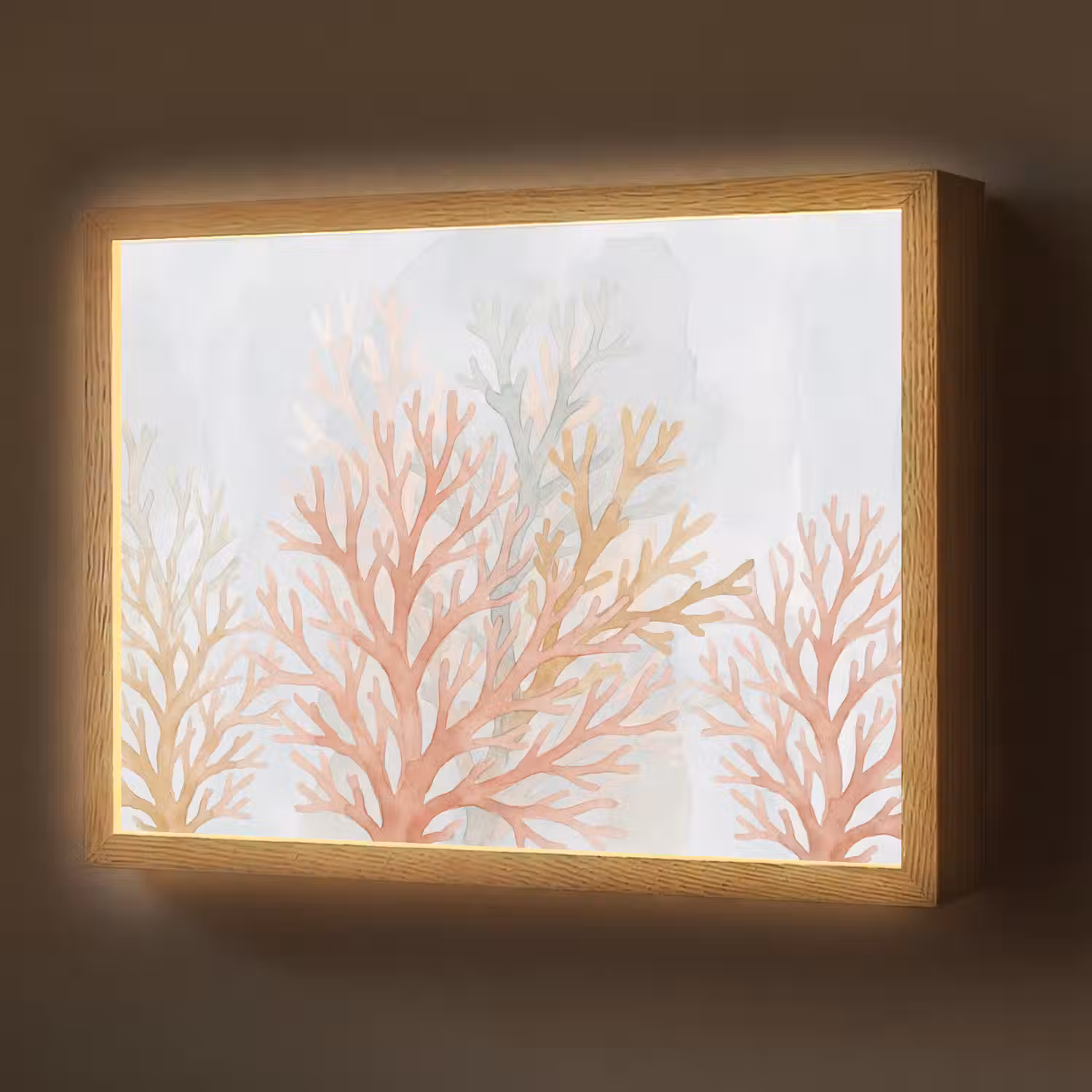 Natuur - Abstract - Aquarel - Organisch - Warm Light Box met batterij (Wandlamp) middel -z3d_website