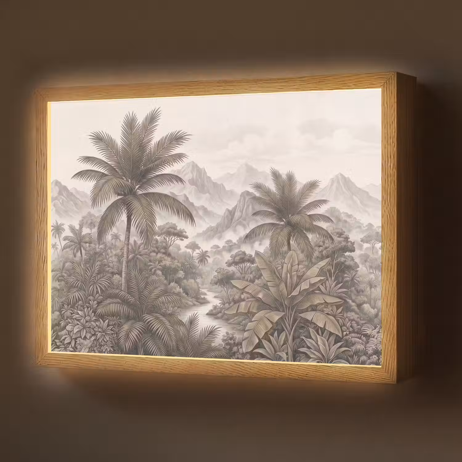 Natuur - Bergen - Rivier - Tropisch - Vintage Light Box met batterij (Wandlamp) middel -z3d_website