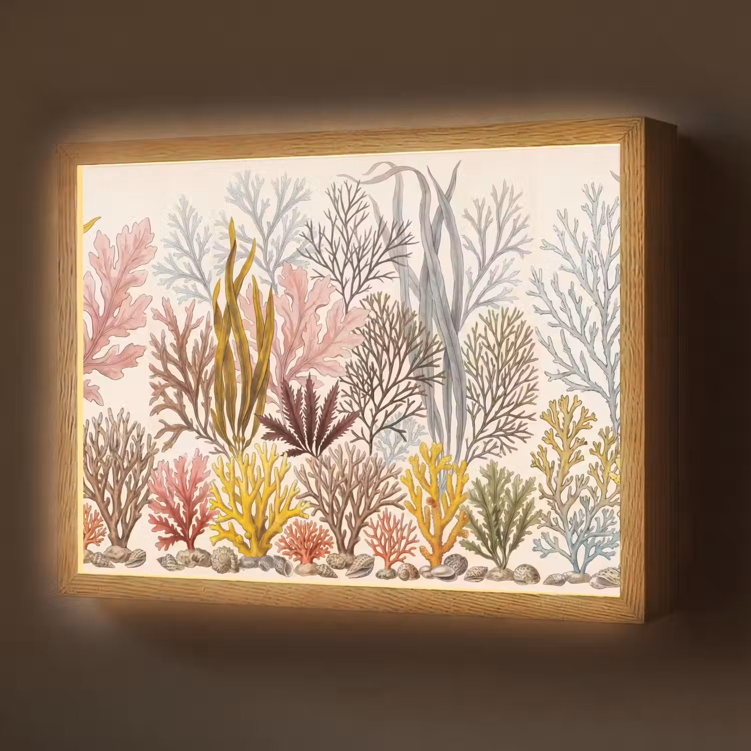 Natuur - Onderwater - Botanisch - Vintage - Kleurrijk Light Box met batterij (Wandlamp) middel -z3d_website