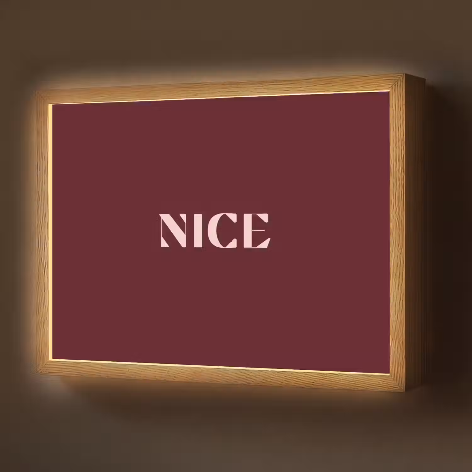 Nice - Bordeaux - Roze Light Box met batterij (Wandlamp) middel -z3d_website
