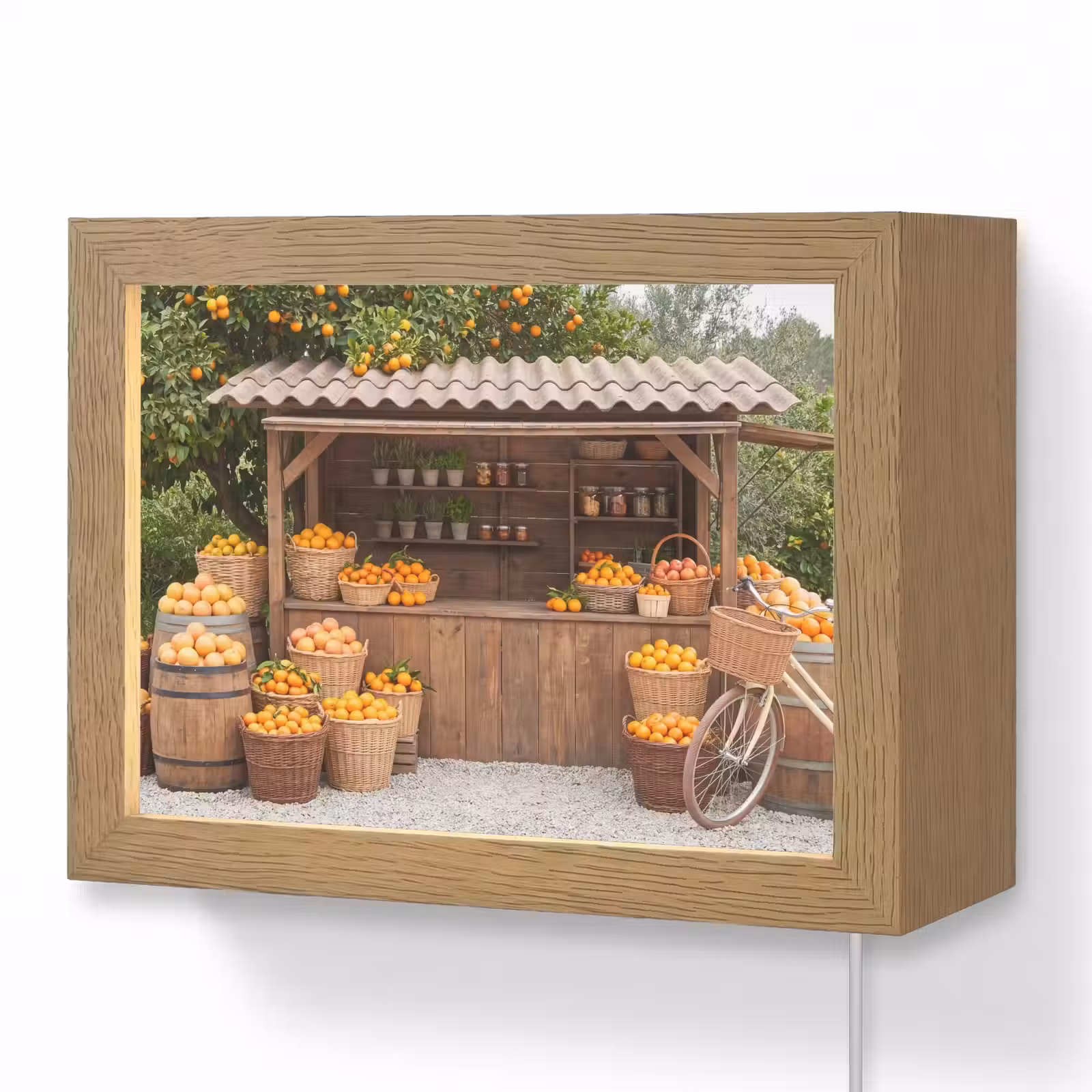 Lightbox - Wandleuchte - Obst – Markt – Ländlich - Fruit - Markt - Landelijk Light Box met kabel (Wandlamp) klein