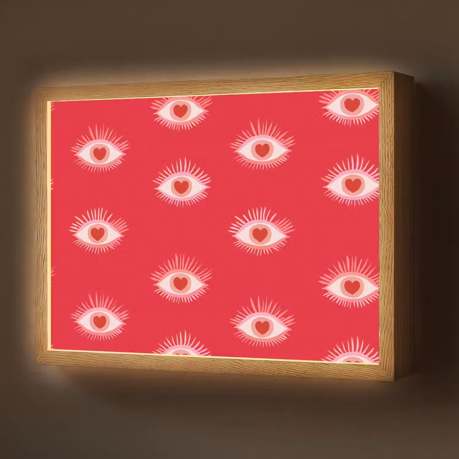Ogen - Hart - Abstract - Rood - Roze Light Box met batterij (Wandlamp) middel 907 -z3d_website