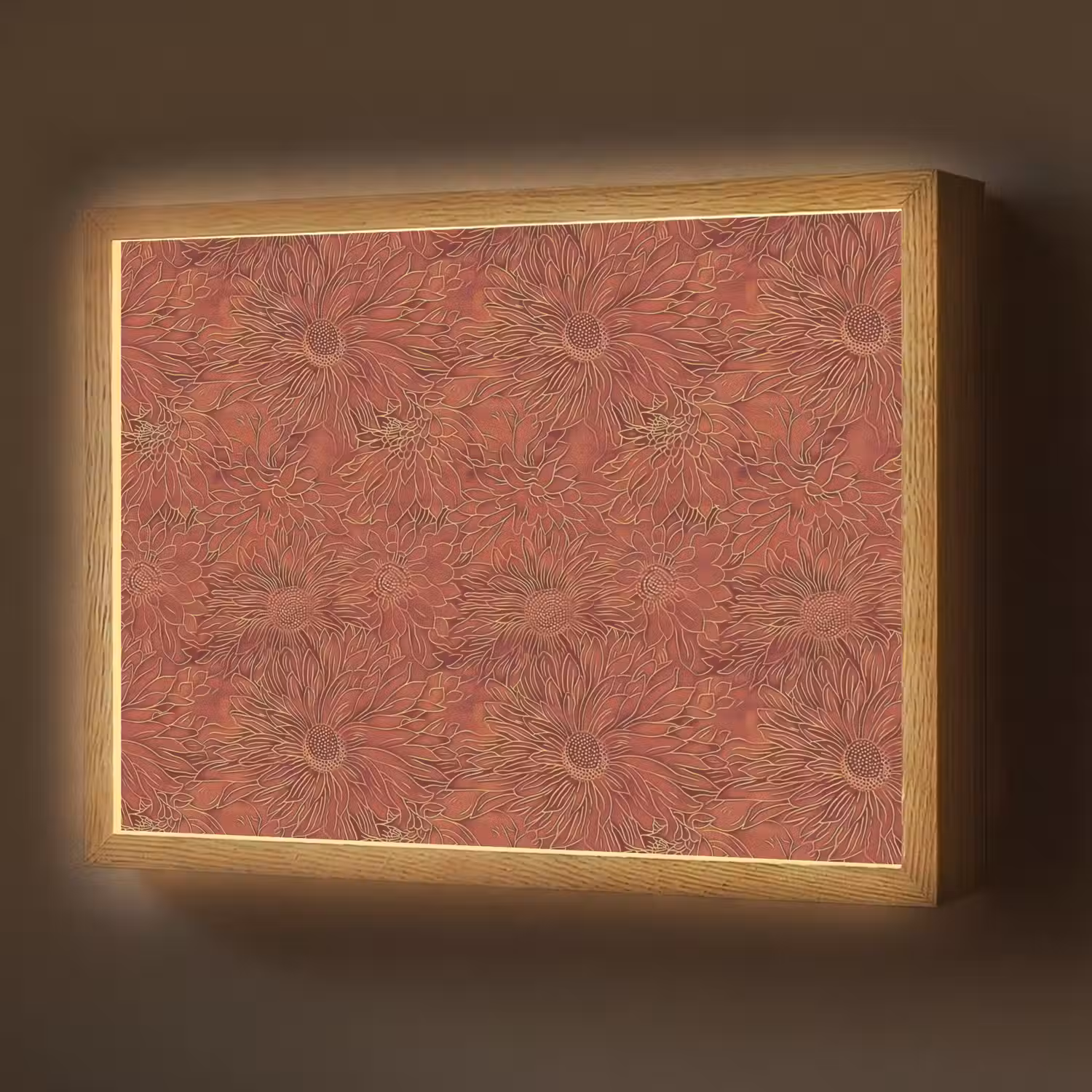 Oosters - Bloemen - Terracotta Light Box met batterij (Wandlamp) middel 907 -z3d_website