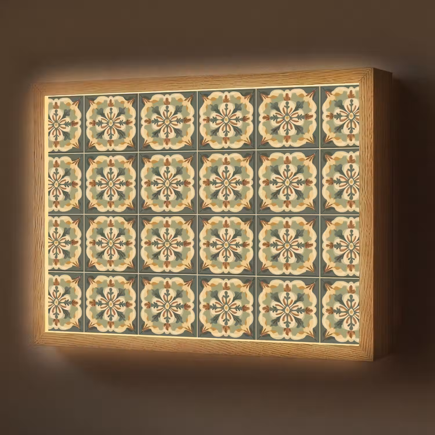 Ornament - Patroon - Groen Light Box met batterij (Wandlamp) middel 907 -z3d_website