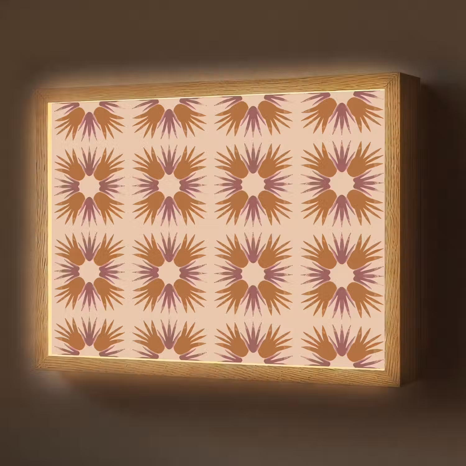 Ornament - Patroon - Oker Light Box met batterij (Wandlamp) middel 907 -z3d_website