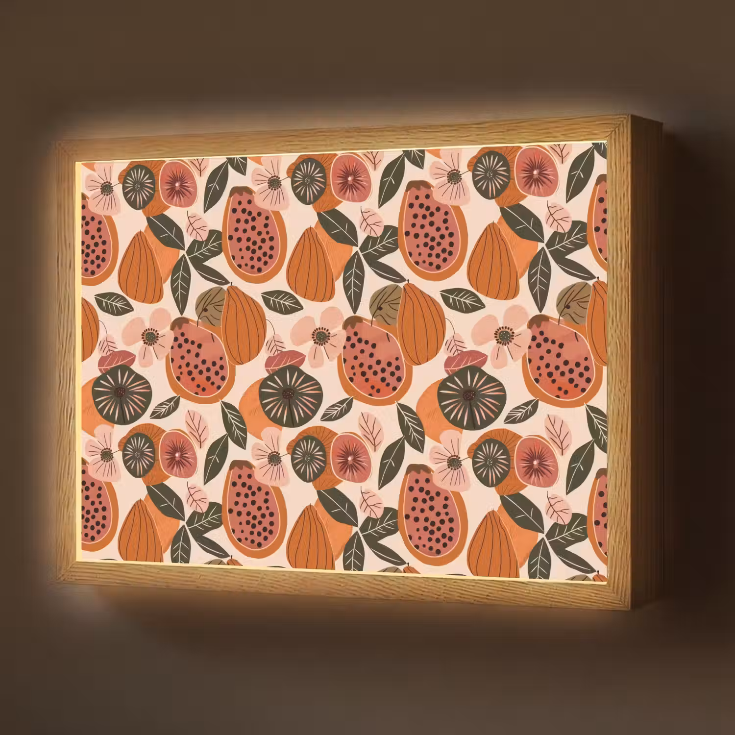 Papaja - Bloesem - Oranje Light Box met batterij (Wandlamp) middel 907 -z3d_website