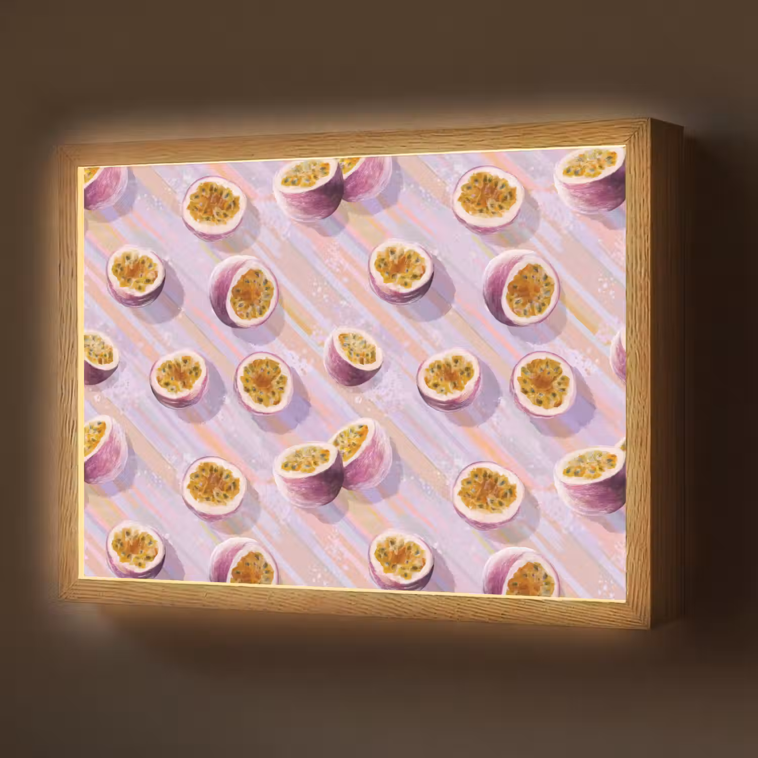 Passievrucht - Tropisch - Paars Light Box met batterij (Wandlamp) middel 907 -z3d_website
