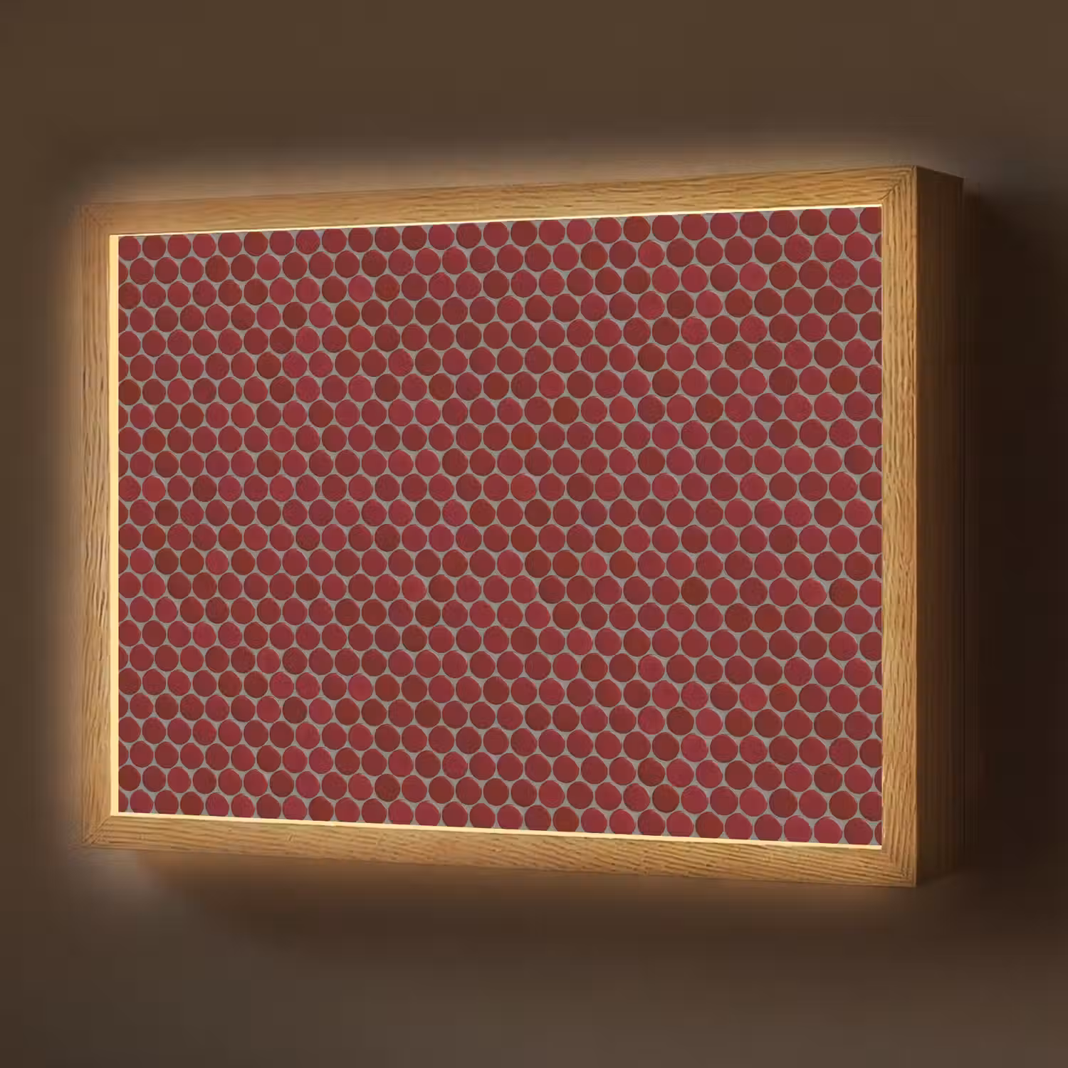 Penny - Mozaïek - Rond - Rood Light Box met batterij (Wandlamp) middel 907 -z3d_website