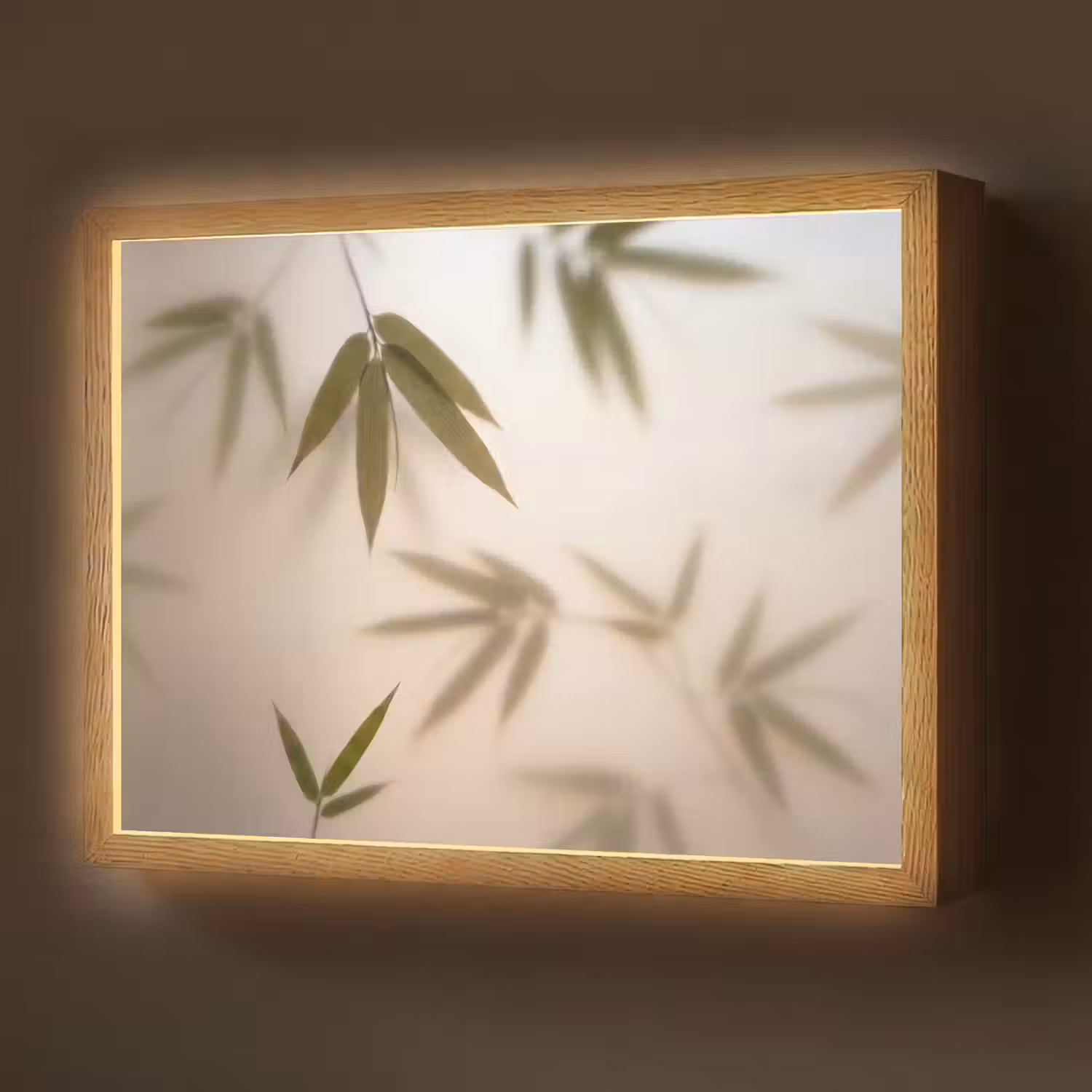 Planten - Bladeren - Natuur - Groen Light Box met batterij (Wandlamp) middel -z3d_website