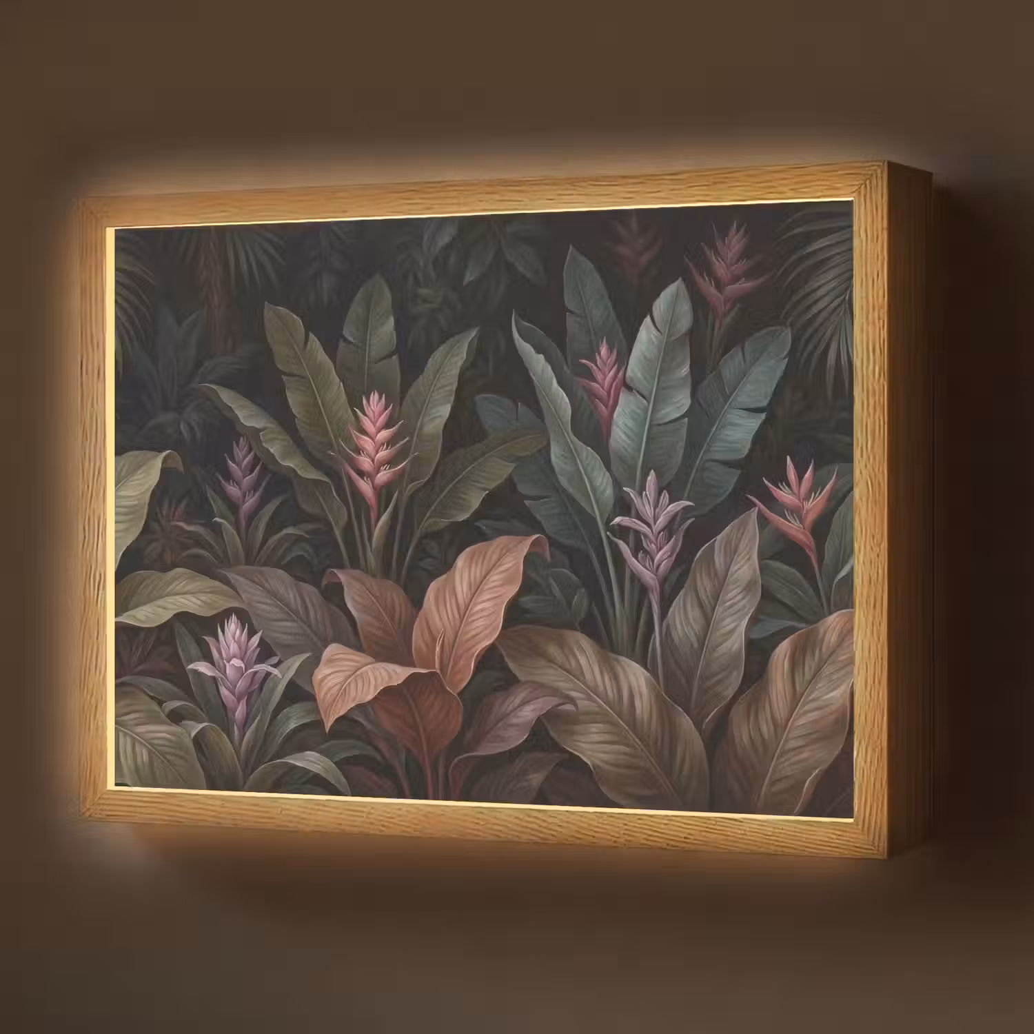Planten - Tropisch - Jungle - Donker - Natuur Light Box met batterij (Wandlamp) middel -z3d_website