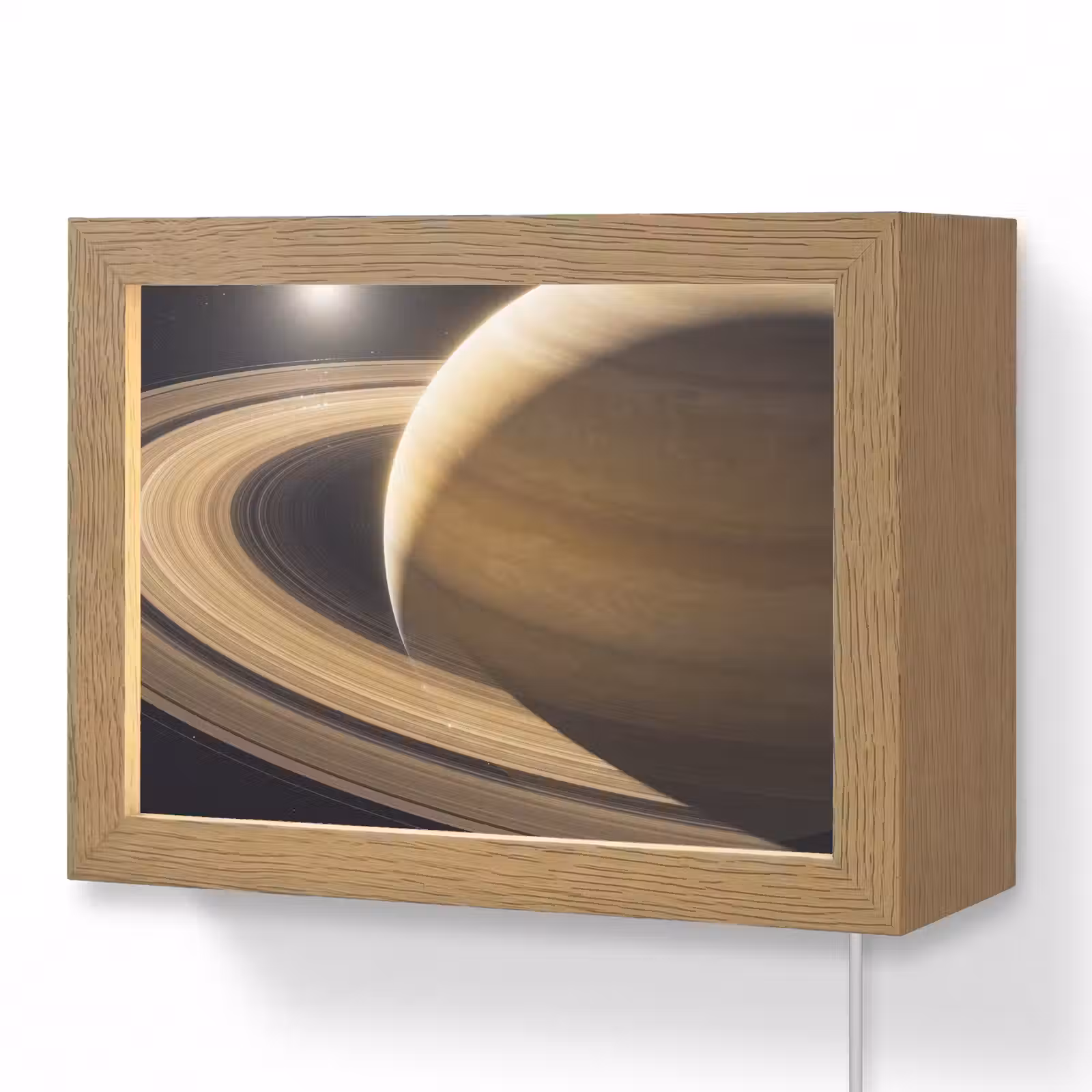 Lightbox - Wandleuchte - Planet – Ringe – Weltraum - Planeet - Ringen - Ruimte Light Box met kabel (Wandlamp) klein