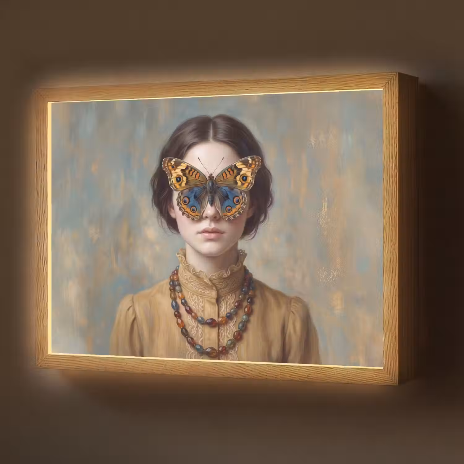 Portret - Vlinder - Kleurrijk Light Box met batterij (Wandlamp) middel -z3d_website