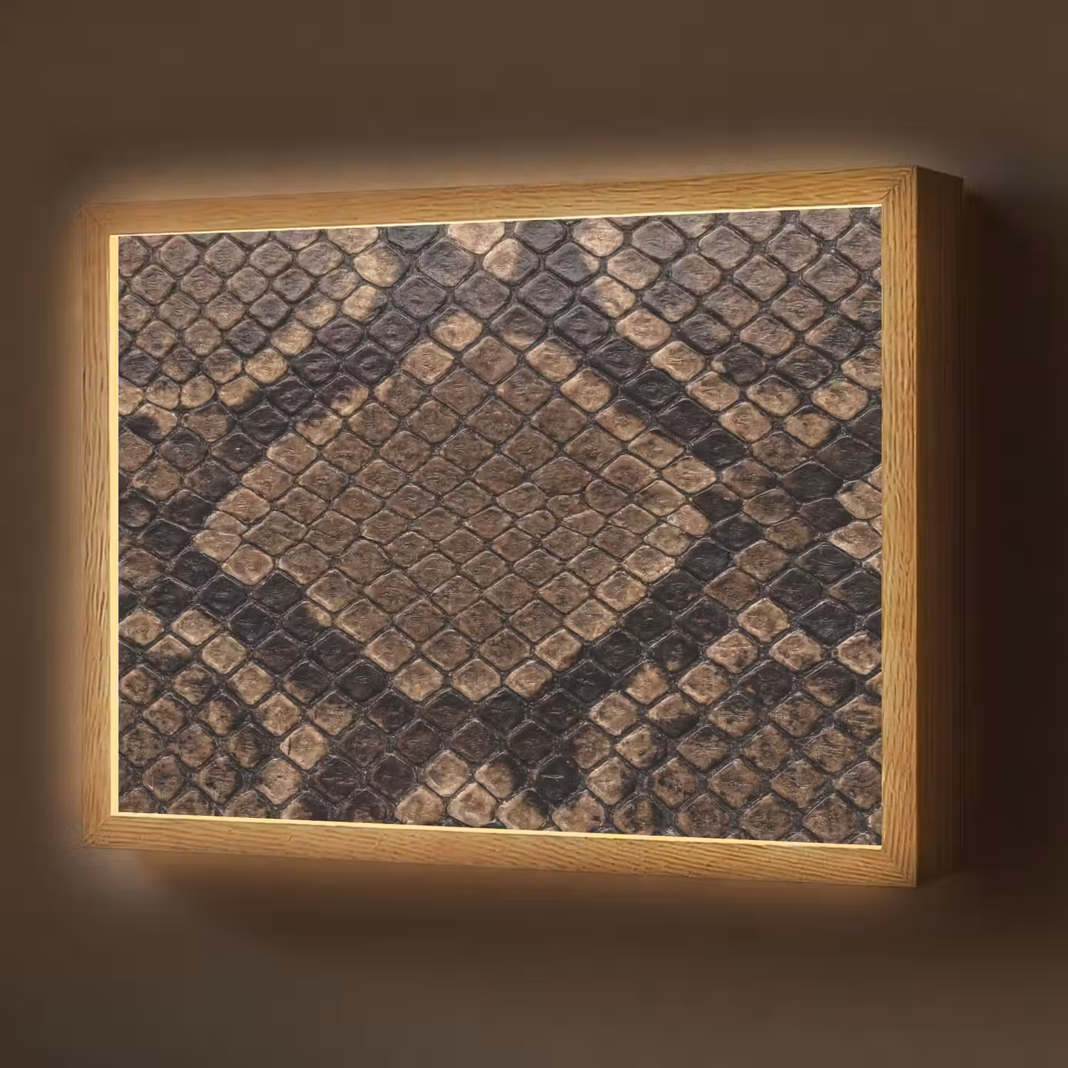 Python - Schubben - Brons Light Box met batterij (Wandlamp) middel -z3d_website