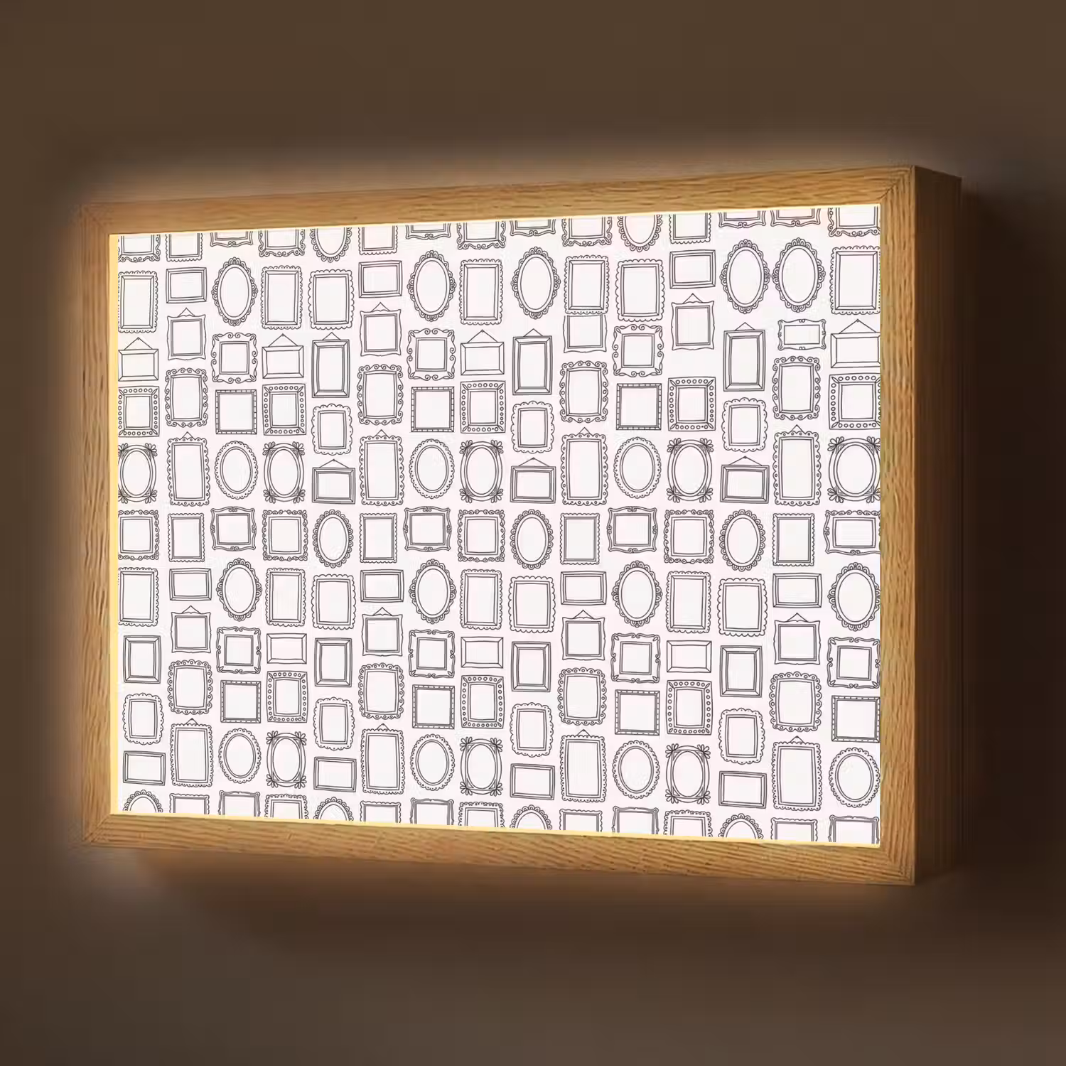 Lijsten - Patroon - Decoratie - Schets - Zwart-wit Light Box met batterij (Wandlamp) middel -z3d_website