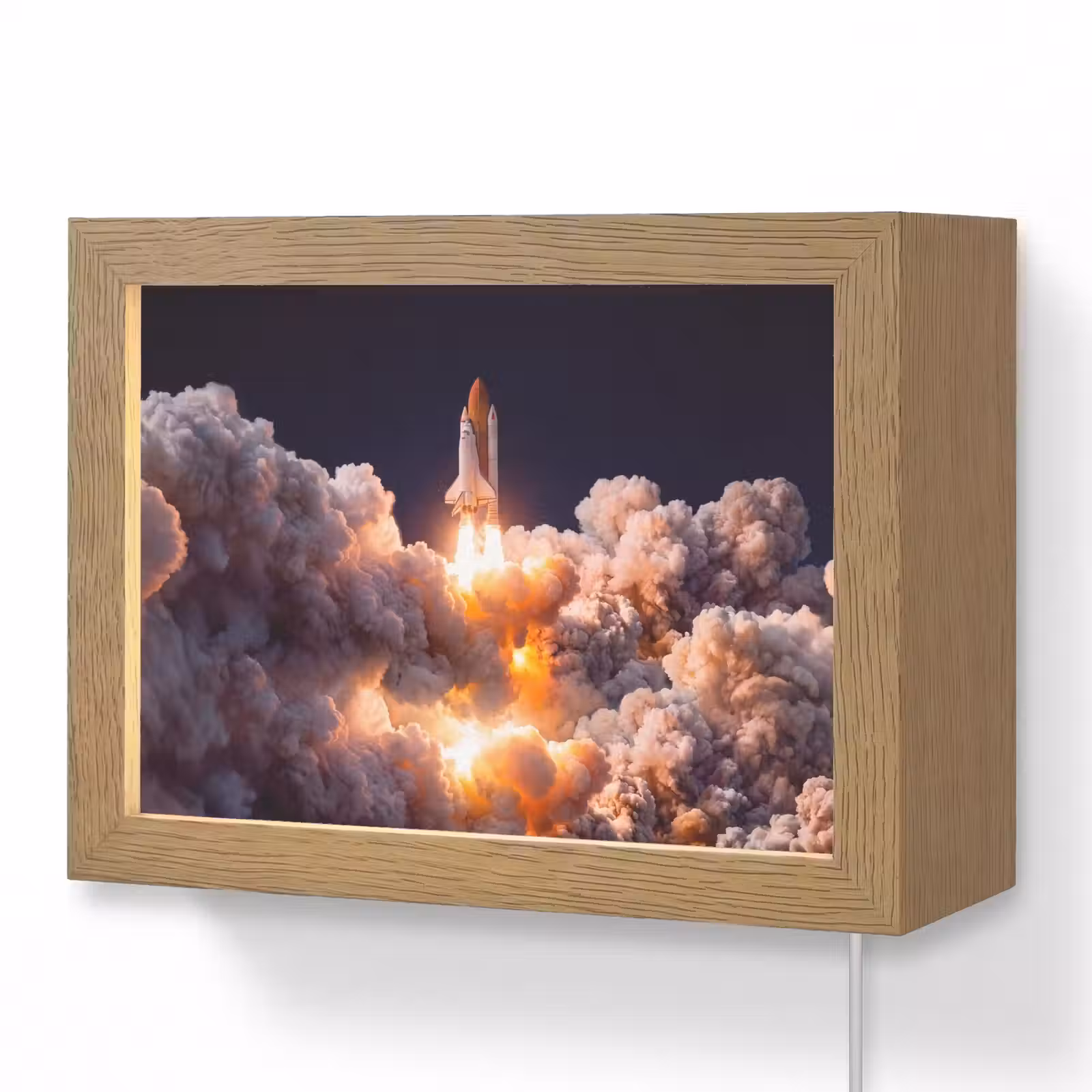 Lightbox - Wandleuchte - Raumfahrzeug – Start – Sterne - Ruimtevaartuig - Lancering - Sterren Light Box met kabel (Wandlamp) klein
