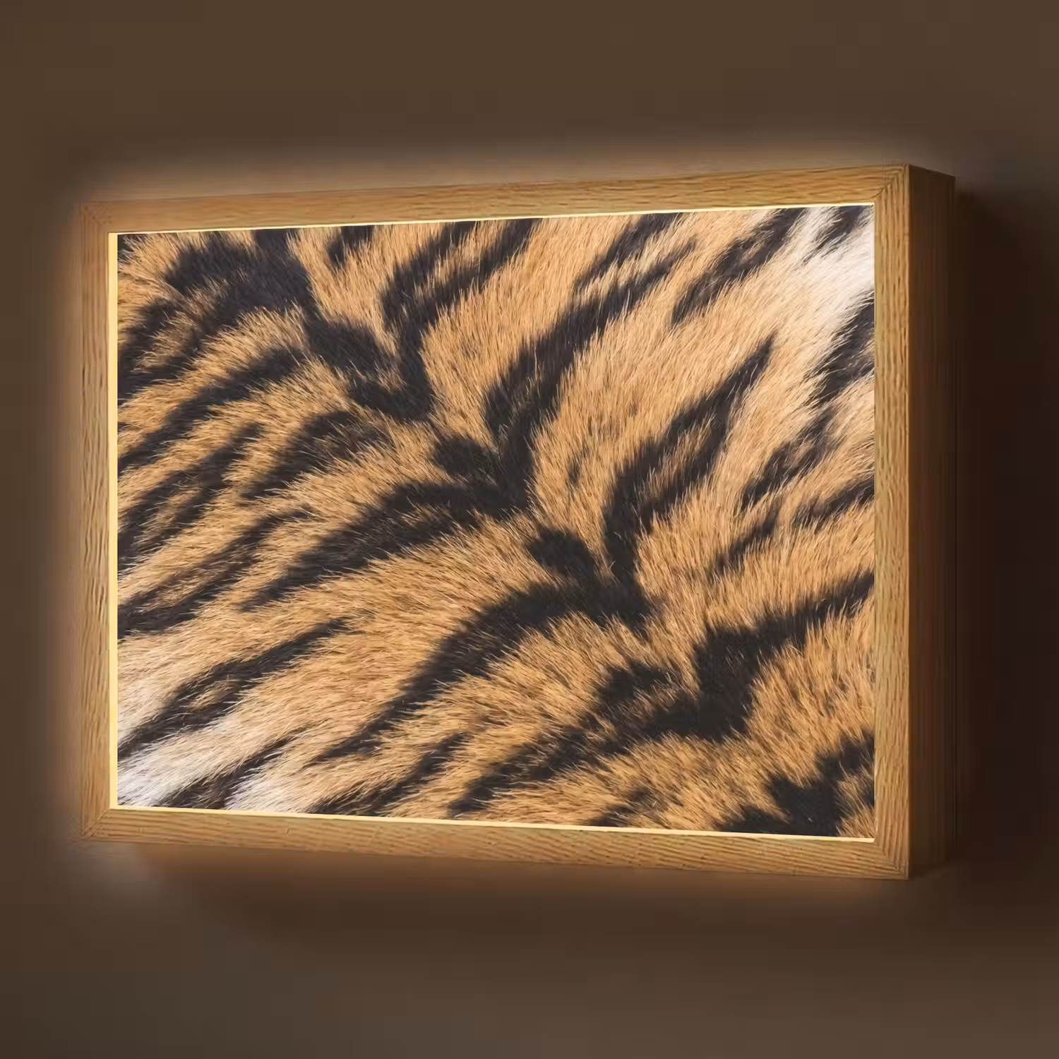 Realistisch - Tijgervacht - Zwart Light Box met batterij (Wandlamp) middel -z3d_website