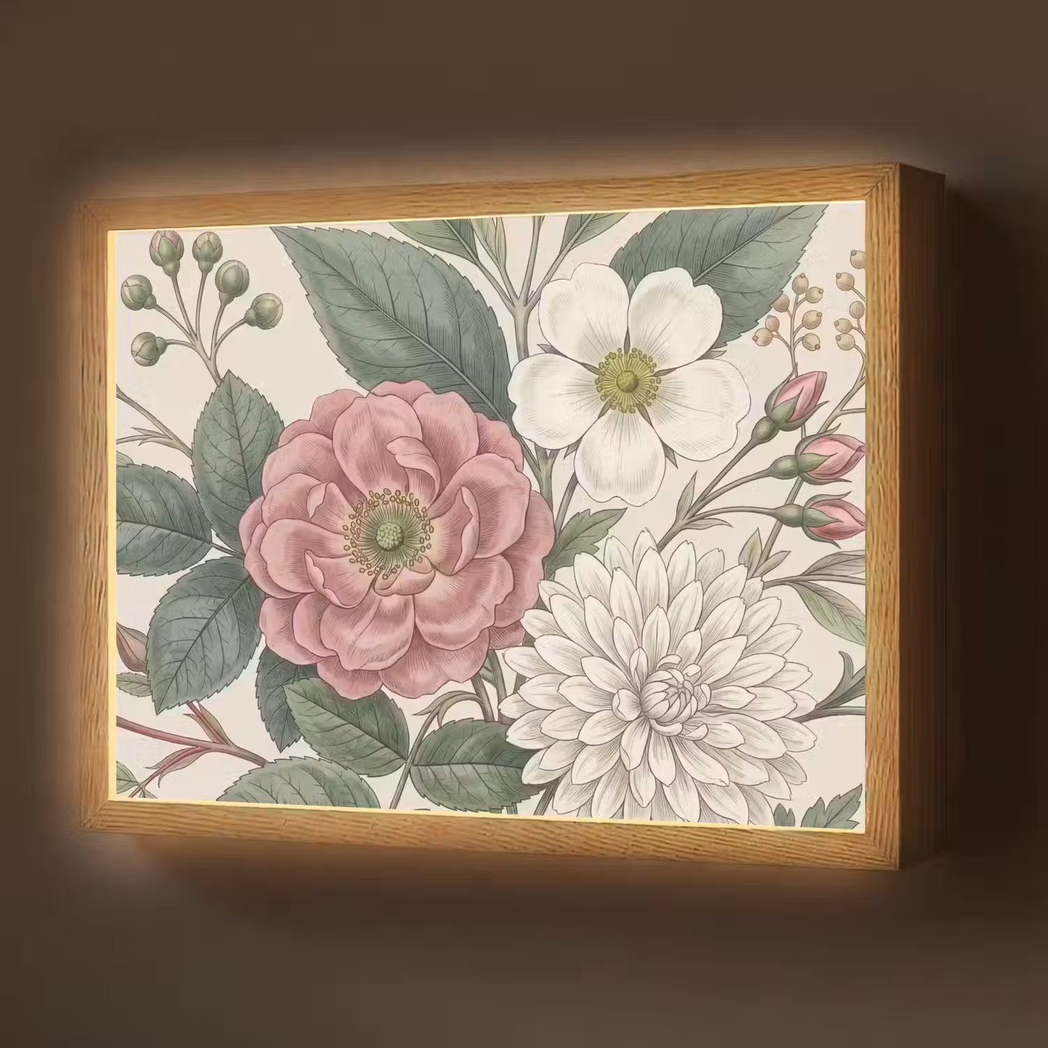 Romantisch - Design - Kleurrijk Light Box met batterij (Wandlamp) middel -z3d_website