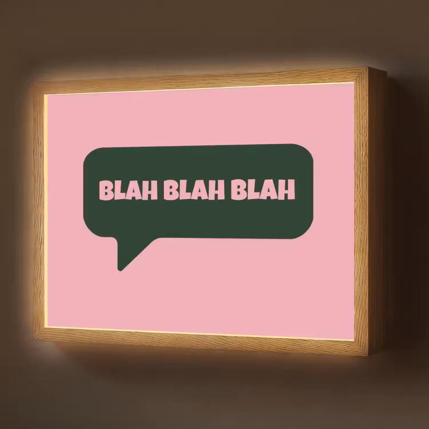 Roze - Tekstwolk - Groen - BLAH BLAH BLAH Light Box met batterij (Wandlamp) middel -z3d_website