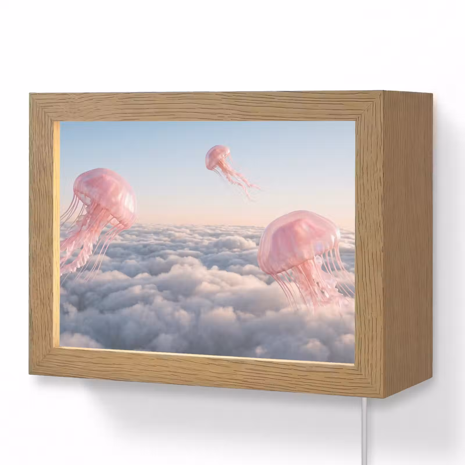 Lightbox - Wandleuchte - Rosa Tier – Wolken - Roze dier - Wolken Light Box met kabel (Wandlamp) klein
