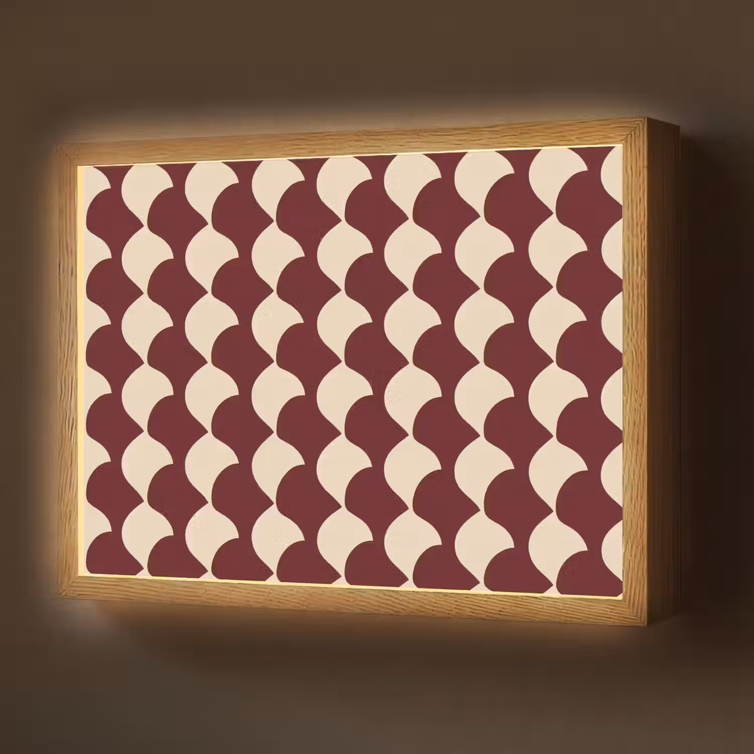 Rood - Tegelpatroon - Crème Light Box met batterij (Wandlamp) middel 907 -z3d_website