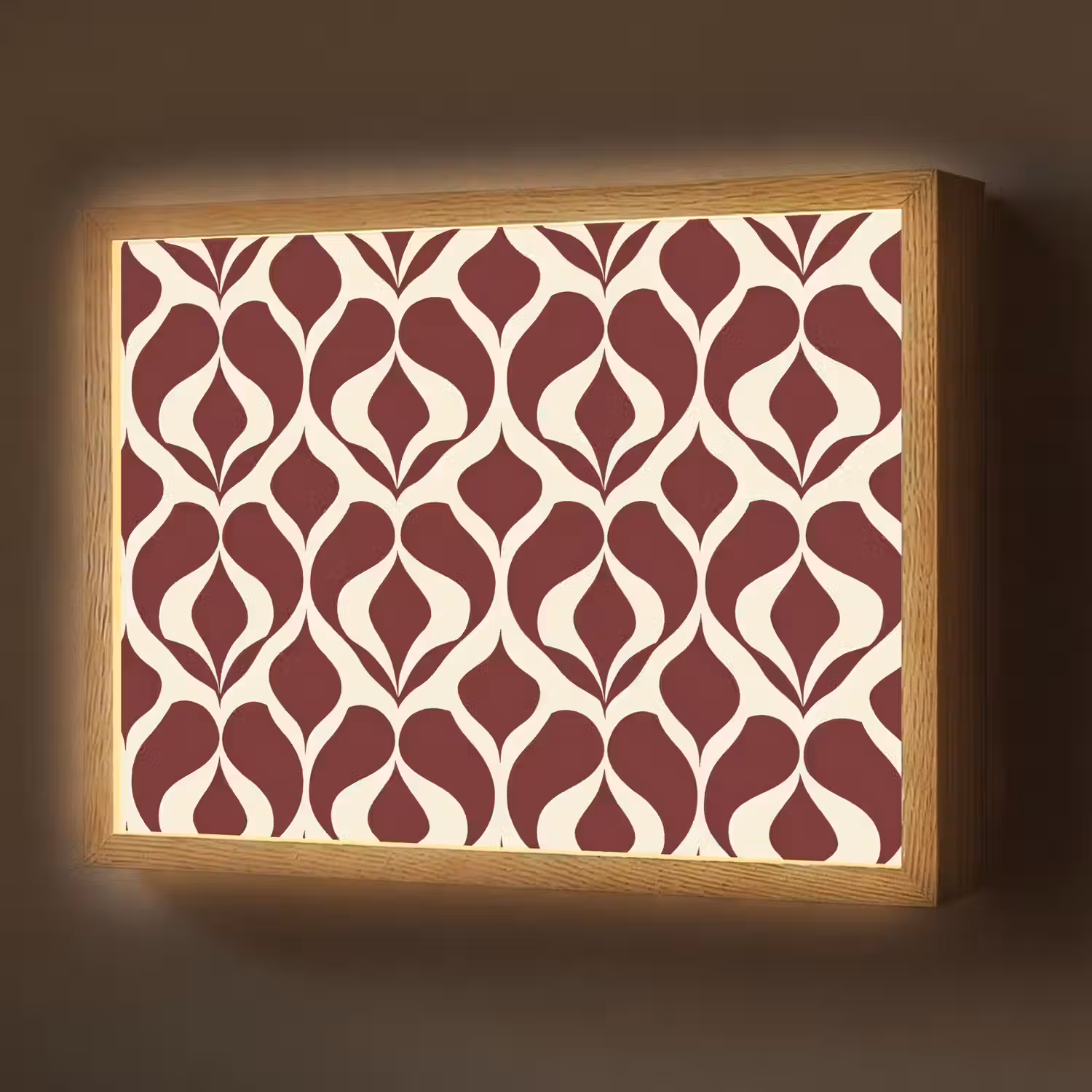 Rood - Druppelpatroon - Grafisch Light Box met batterij (Wandlamp) middel 907 -z3d_website
