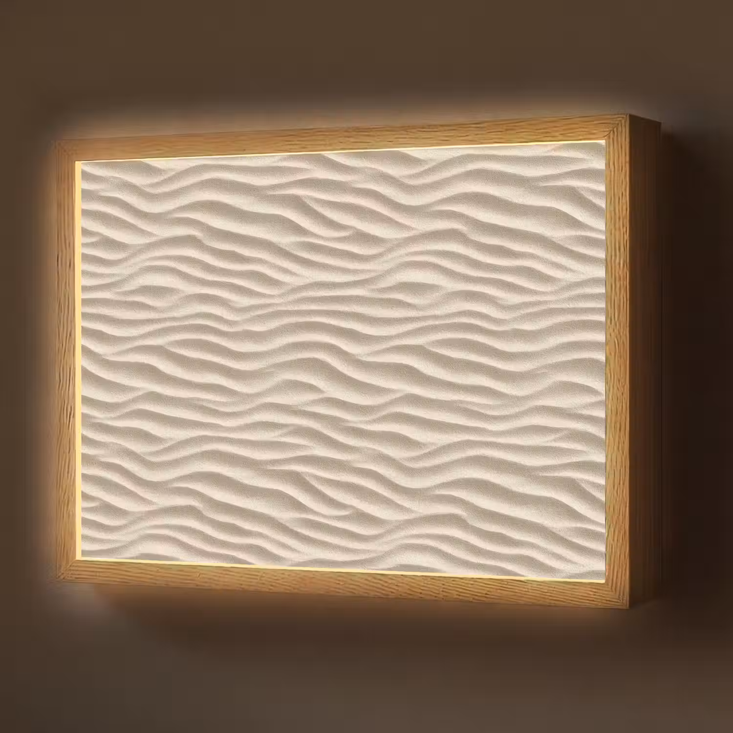 Zand - Golven - Beige Light Box met batterij (Wandlamp) middel 907 -z3d_website