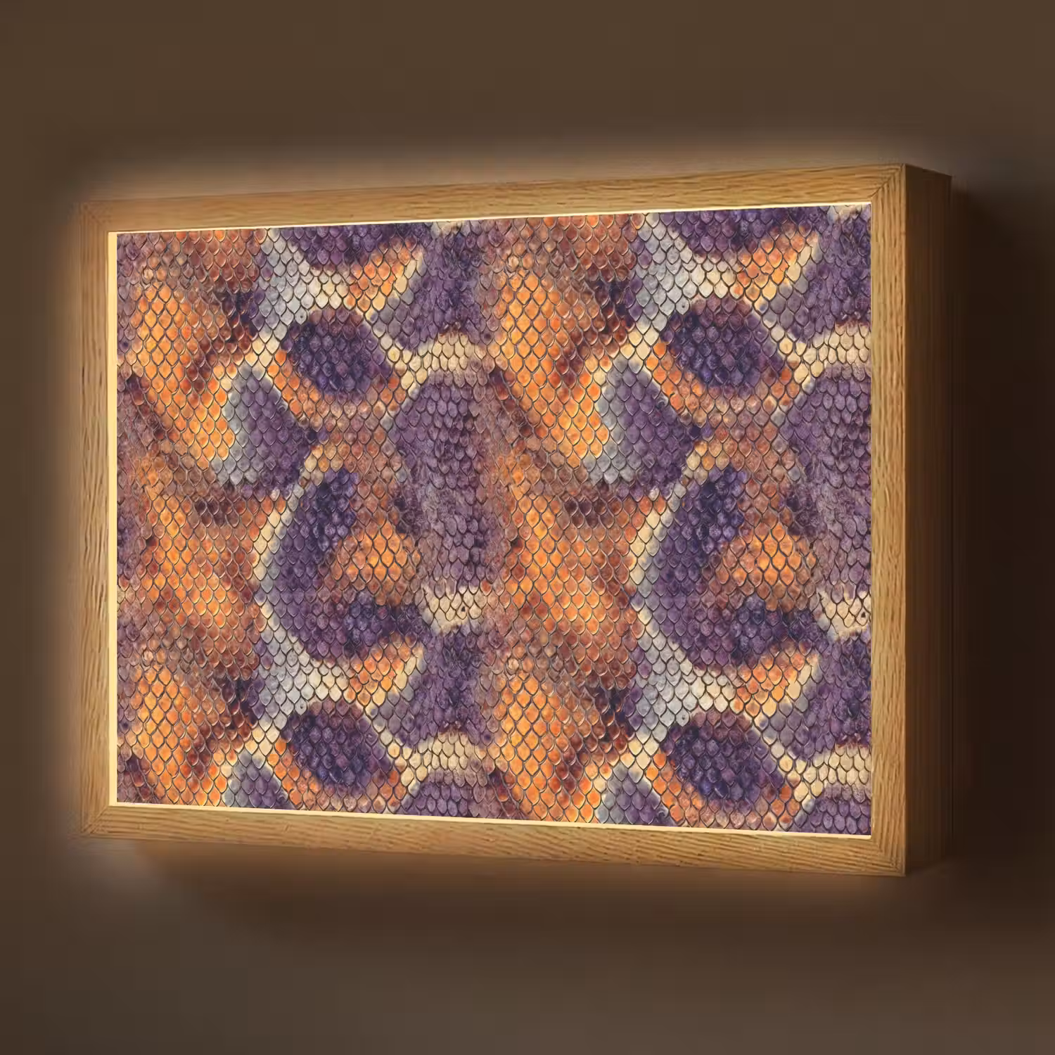 Slang - Schubben - Kleurrijk Light Box met batterij (Wandlamp) middel 907 -z3d_website
